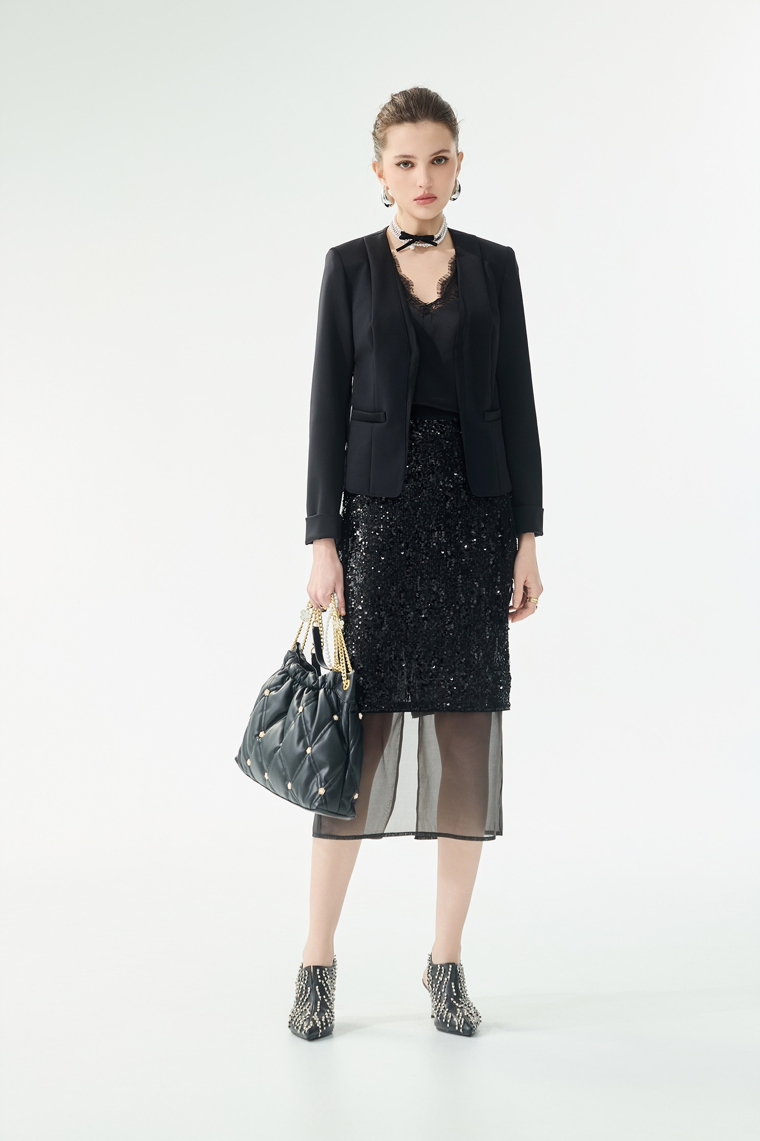 異材拼接四面彈變化短版外套異材拼接四面彈變化短版外套,一般外套,外套,春夏穿搭,黑色外套