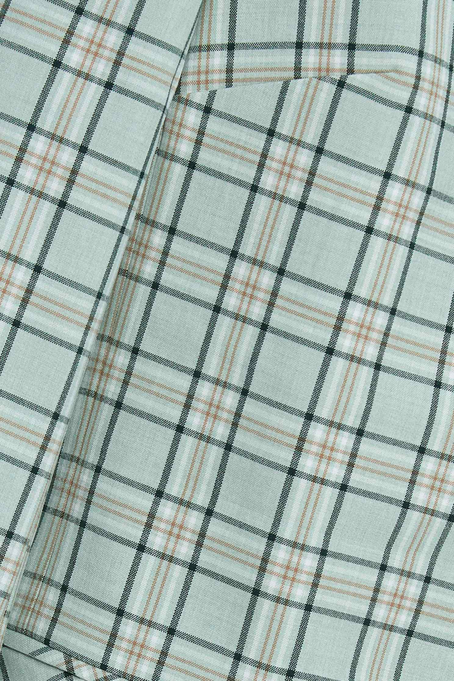 綠色交織駝色格紋西裝外套綠色交織駝色格紋西裝外套