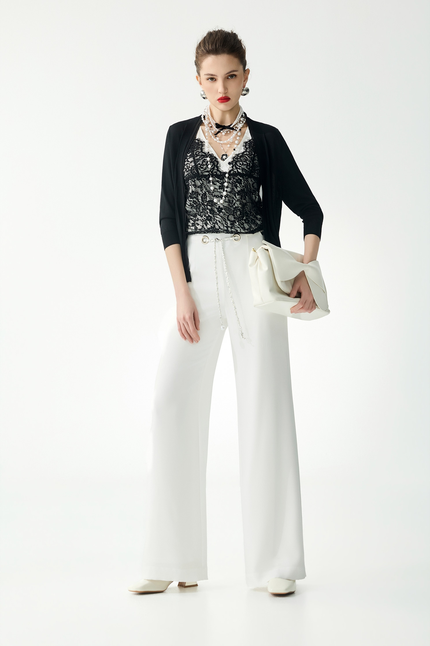 細織針織拼接雪紡針織外罩細織針織拼接雪紡針織外罩,一般外套,外套,春夏穿搭,繡花,針織,針織外套,雪紡,黑色外套