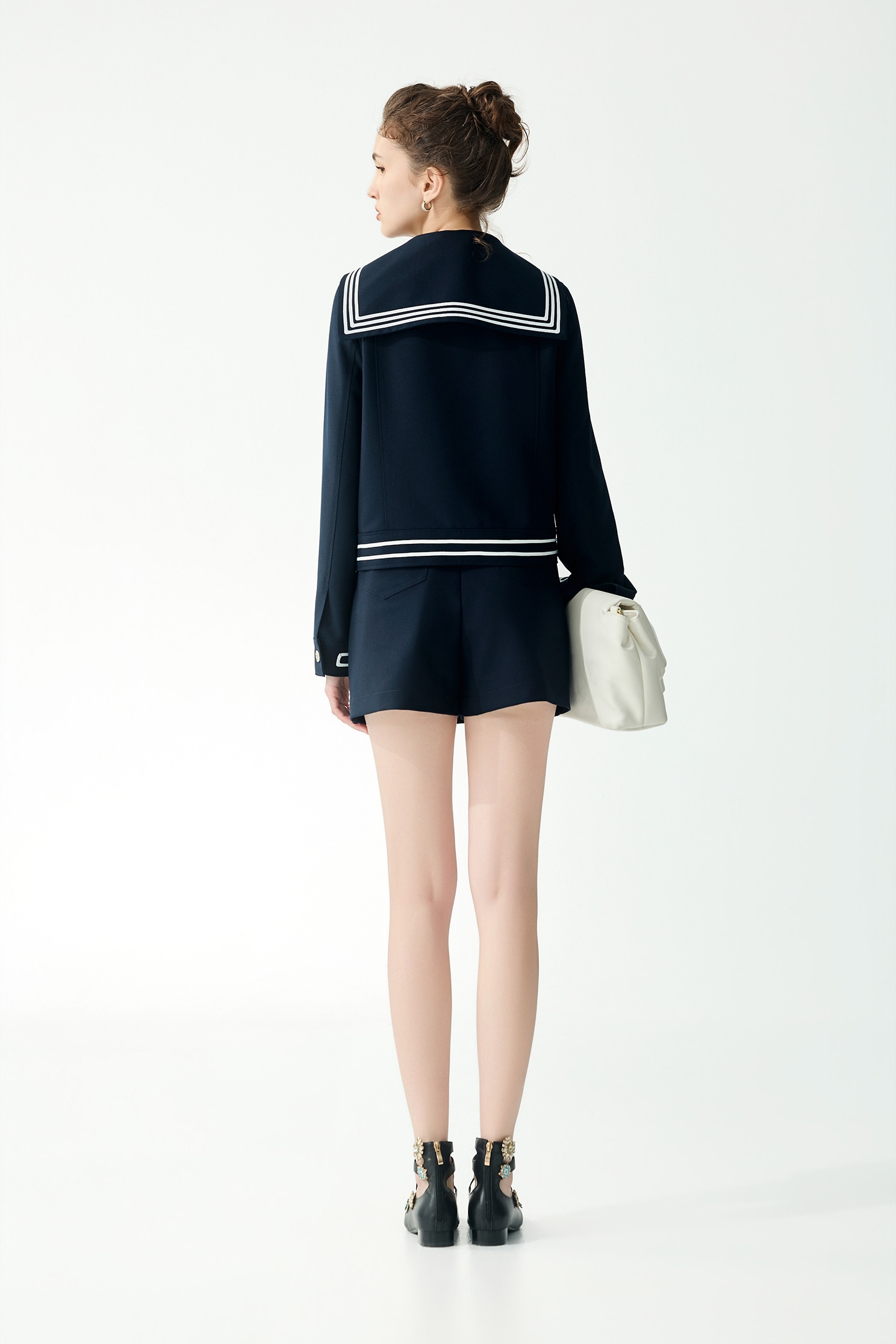 綴活動式水手領片外套綴活動式水手領片外套,一般外套,外套,春夏穿搭