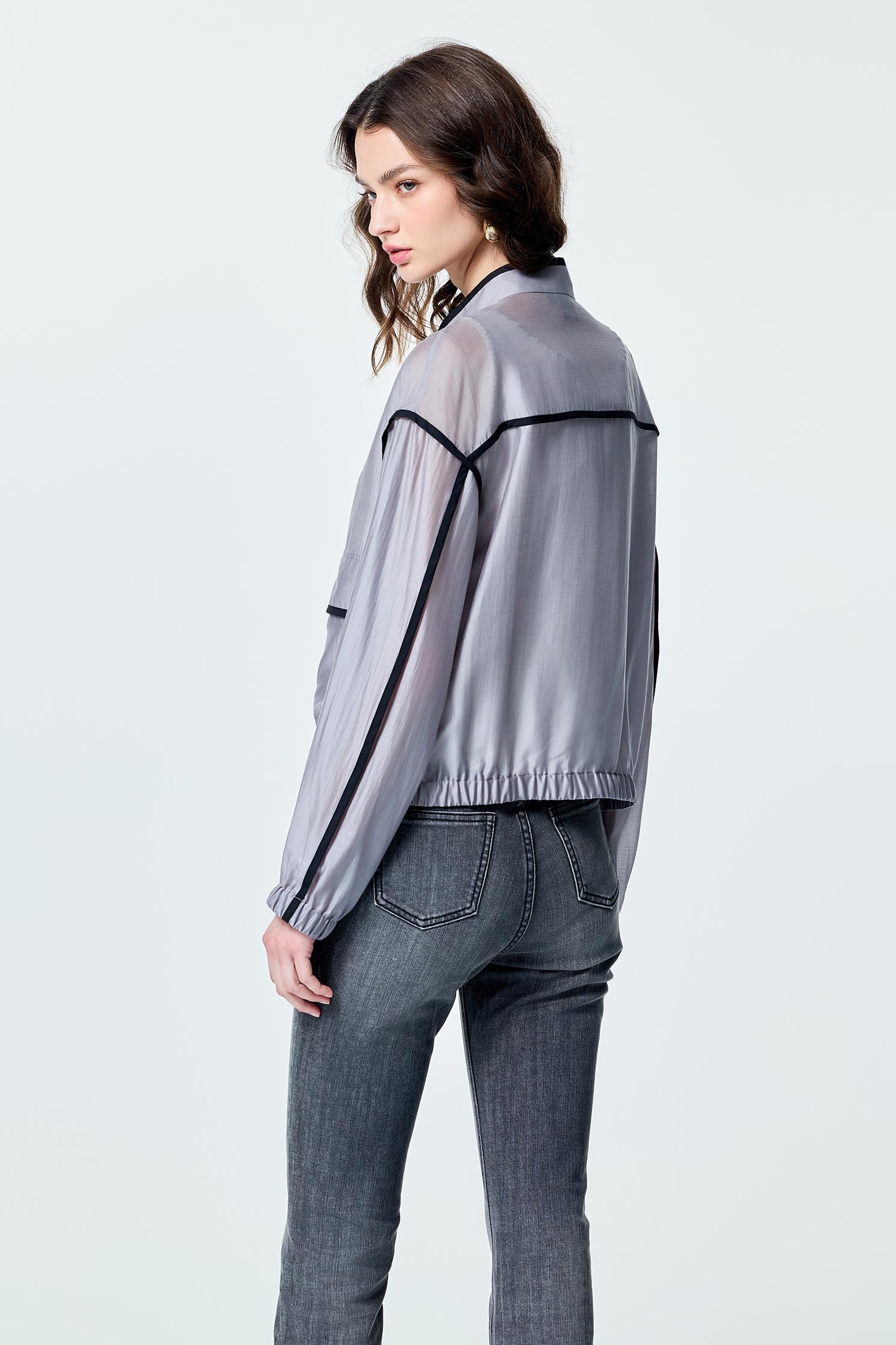 丁香灰絲棉跑邊外套丁香灰絲棉跑邊外套,一般外套,外套,春夏穿搭