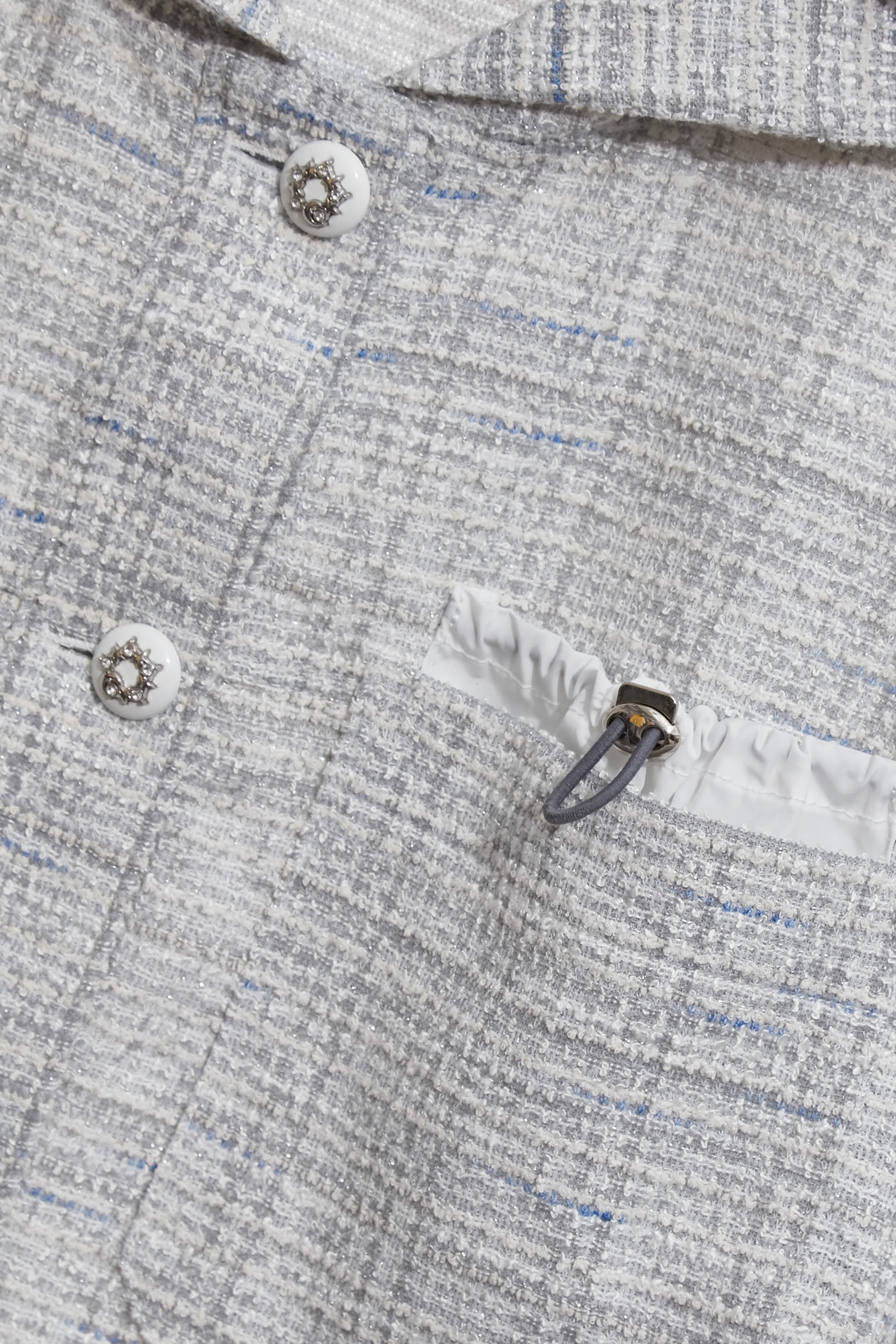 丁香灰花紗連帽外套丁香灰花紗連帽外套,一般外套,上班OL穿搭,外套,小香風,春夏穿搭,時髦成套搭配,簡約穿搭,連帽外套