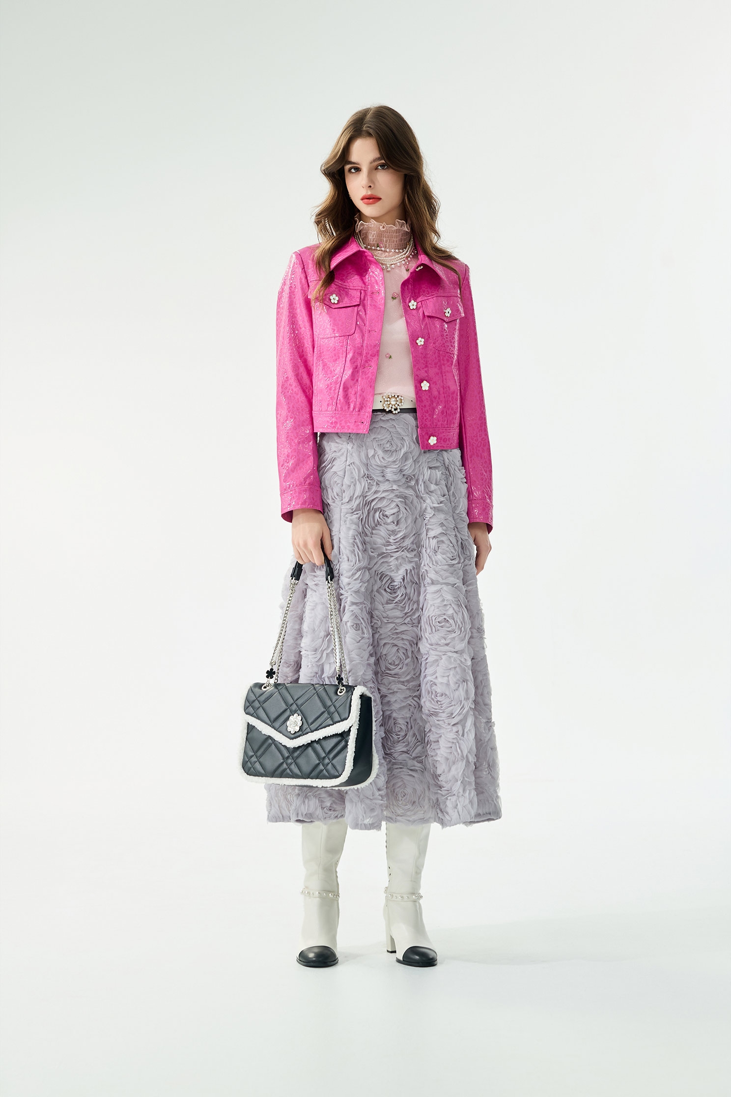 光澤感桃色豹紋外套光澤感桃色豹紋外套,一般外套,人氣商品,外套,派對特輯,皮革,秋冬穿搭,約會特輯,花花世界