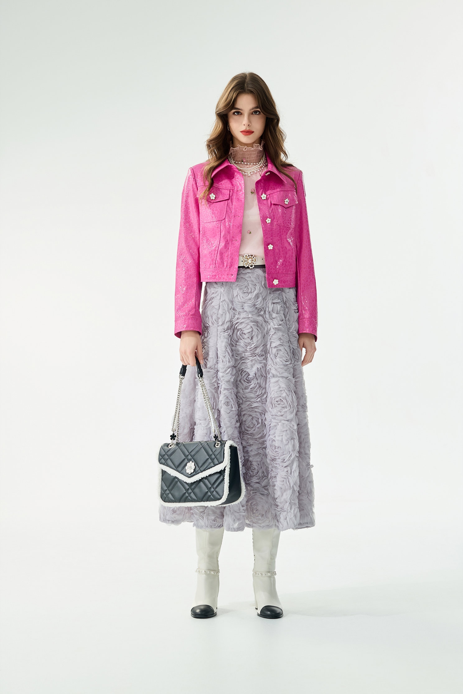 光澤感桃色豹紋外套光澤感桃色豹紋外套,一般外套,人氣商品,外套,派對特輯,皮革,秋冬穿搭,約會特輯,花花世界