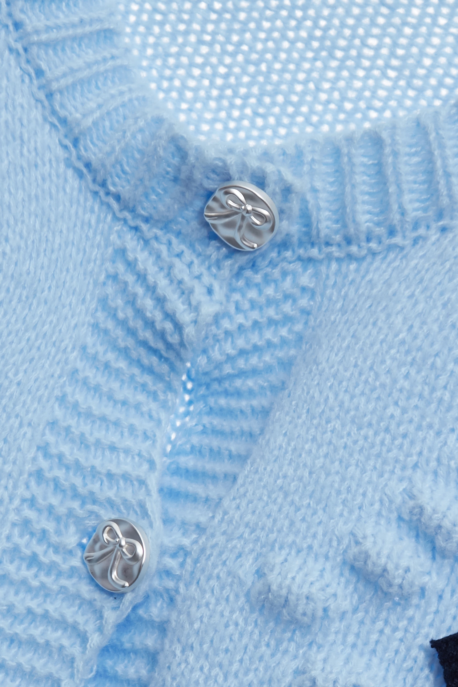 月光石藍蝴蝶結針織上衣月光石藍蝴蝶結針織上衣,上班OL穿搭,上衣,人氣商品,外套,派對特輯,秋冬穿搭,約會特輯,蝴蝶結,針織,針織上衣,針織外套