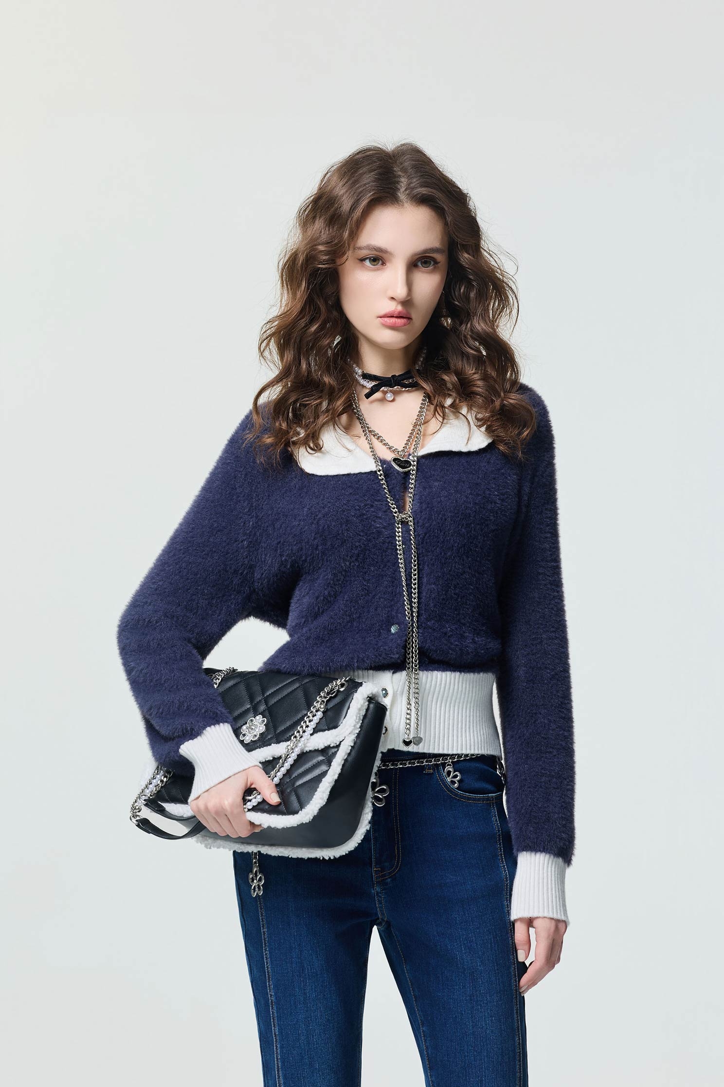 經典午夜藍針織外套經典午夜藍針織外套,一般外套,外套,春夏穿搭,針織,針織外套