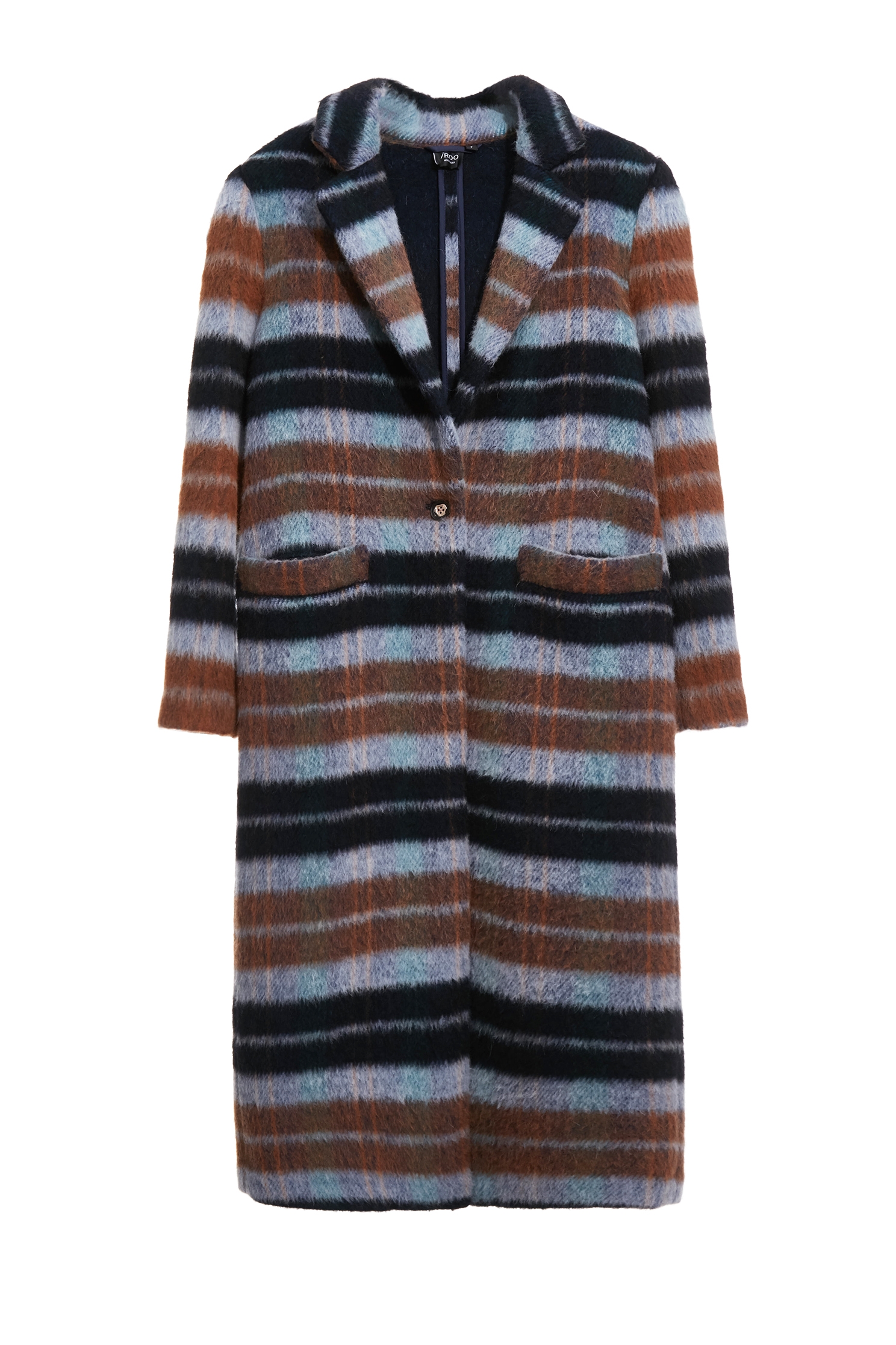 焦糖漸層藍刷毛大衣焦糖漸層藍刷毛大衣,一般外套,春夏穿搭,長大衣