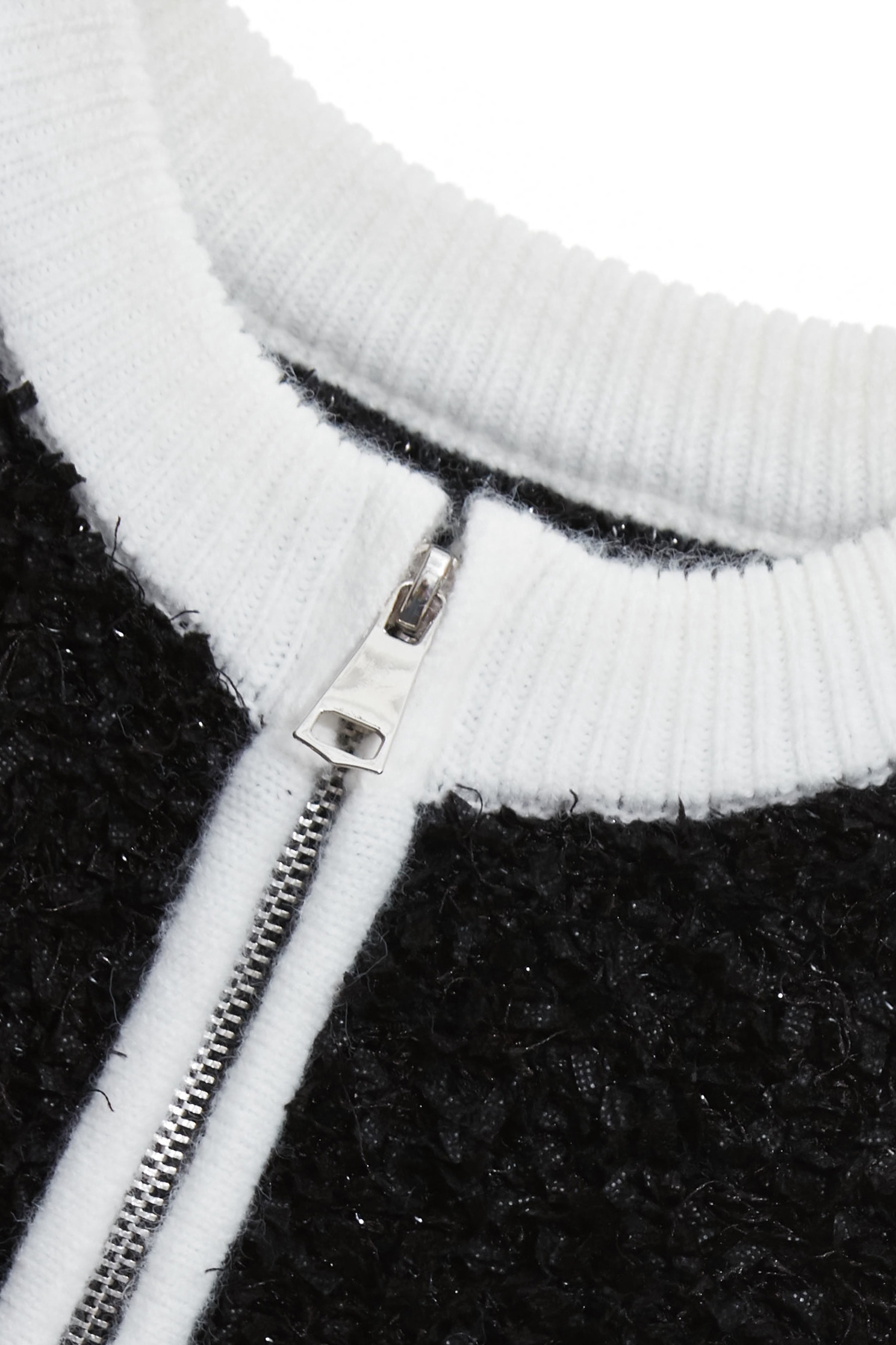 帶子紗崁銀蔥拉鍊式針織外罩帶子紗崁銀蔥拉鍊式針織外罩,上班OL穿搭,小香風外套,春夏穿搭,派對特輯,約會特輯,針織,針織外套