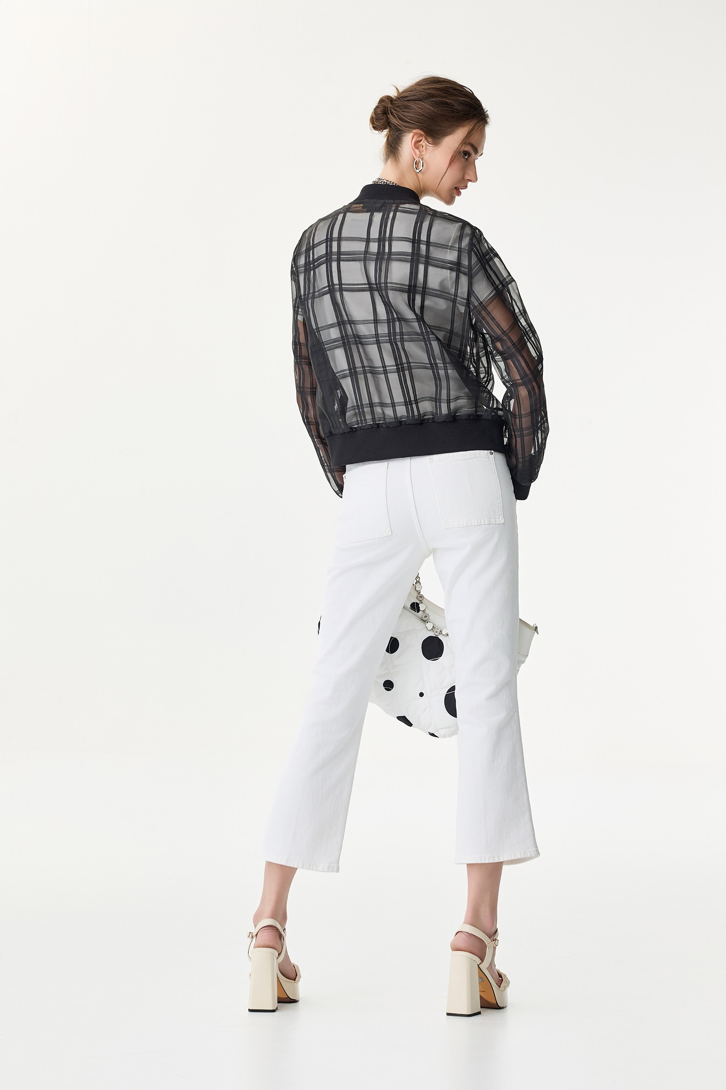 透膚格紋棒球外套透膚格紋棒球外套,一般外套,人氣商品,外套,春夏穿搭,格紋,輕奢度假,輕奢渡假