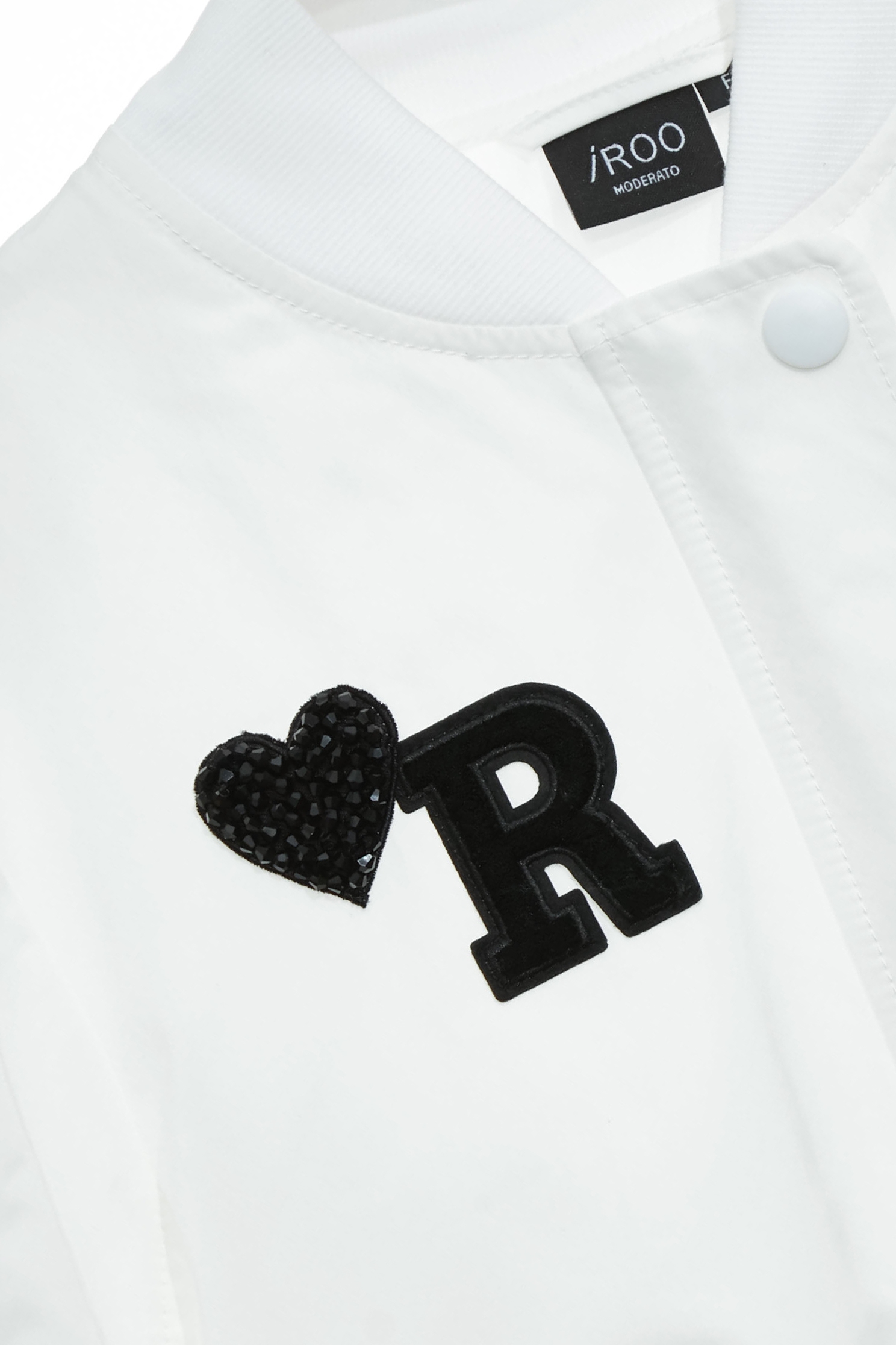 Ｒ字貼標飛行夾克Ｒ字貼標飛行夾克,一般外套,春夏穿搭,白色外套