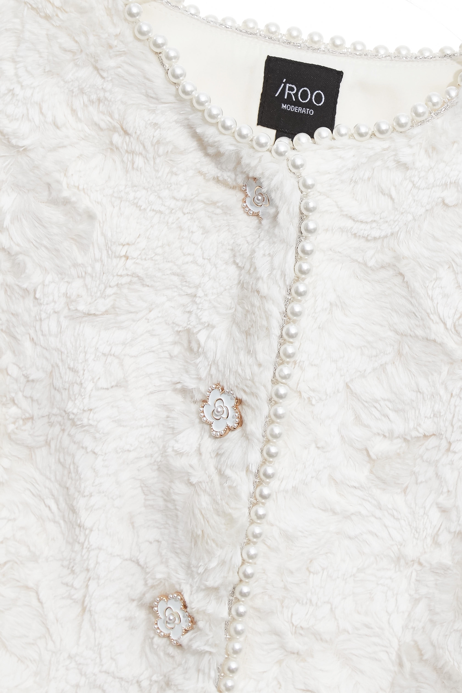 復古珍珠白仿皮草壓紋外套復古珍珠白仿皮草壓紋外套,一般外套,上班OL穿搭,外套,春夏穿搭,珍珠,花花世界