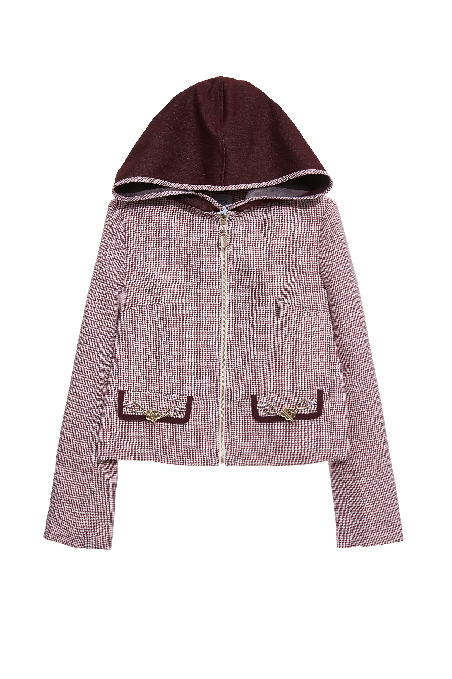 櫻桃巧克力色格紋外套櫻桃巧克力色格紋外套,人氣商品,外套,春夏穿搭,格紋,連帽外套,長袖外套