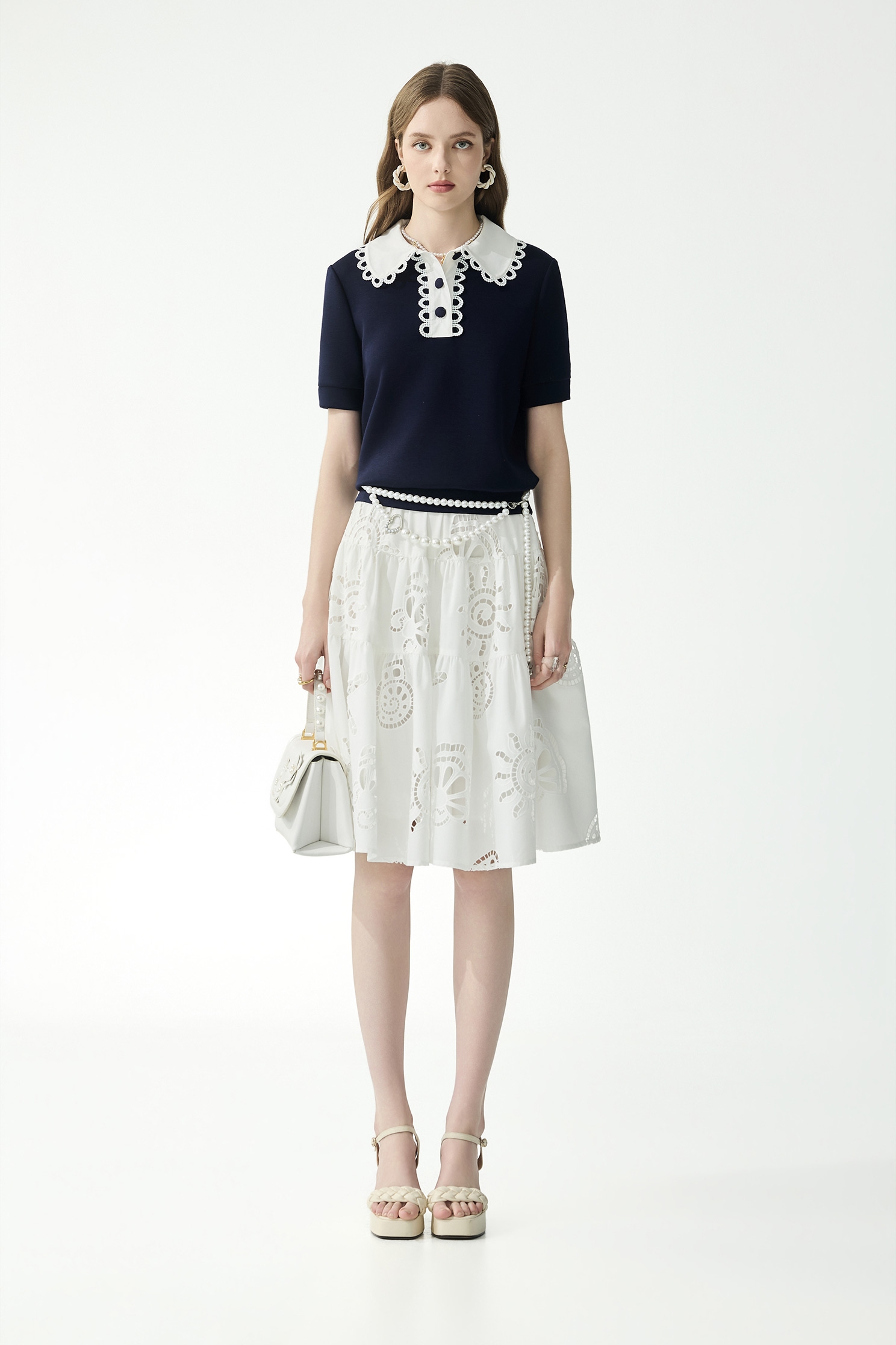 海洋生物簍空刺繡裙海洋生物簍空刺繡裙,刺繡,春夏穿搭,白色裙子,長裙