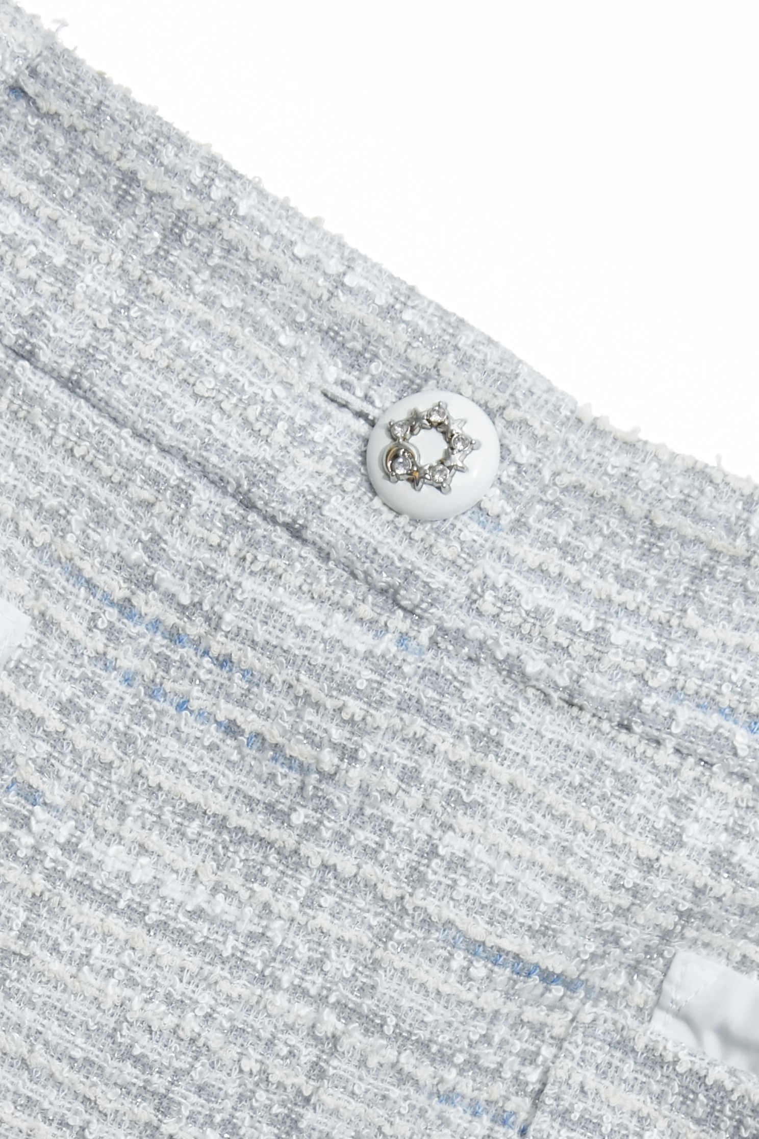 丁香灰花紗貼袋短裙丁香灰花紗貼袋短裙,上班OL穿搭,小香風,春夏穿搭,時髦成套搭配,短裙