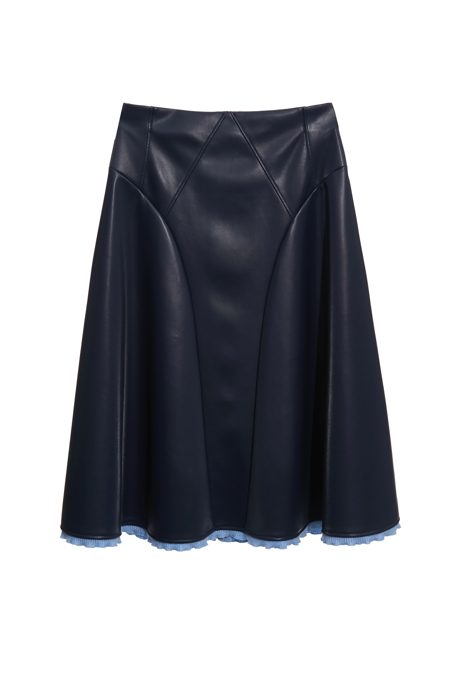 海軍藍綴羅紋下擺長裙海軍藍綴羅紋下擺長裙,上班OL穿搭,派對特輯,皮革,秋冬穿搭,約會特輯,長裙