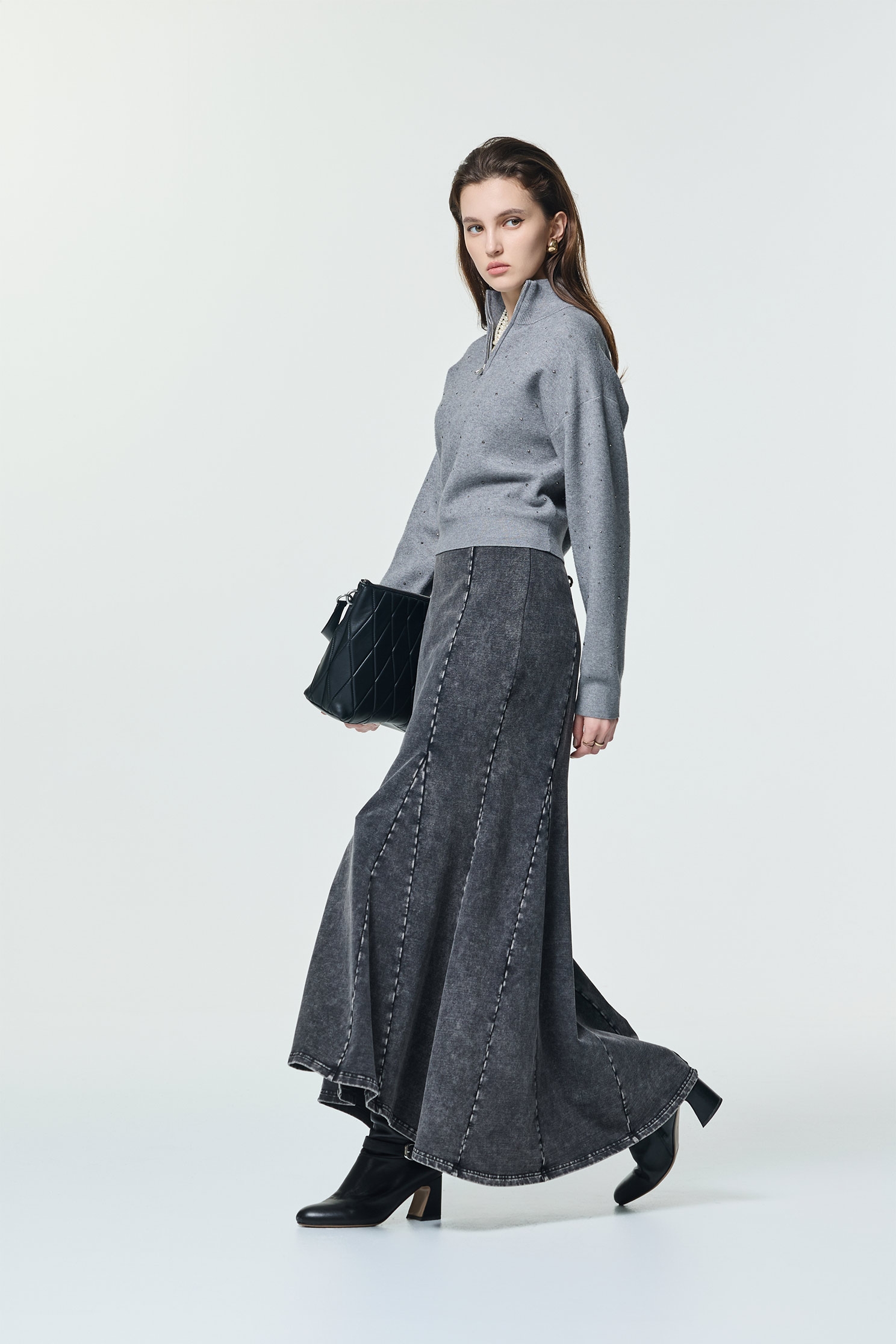 仿舊洗水魚尾長裙仿舊洗水魚尾長裙,上班OL穿搭,丹寧,牛仔裙,秋冬穿搭,約會特輯,純棉,長裙