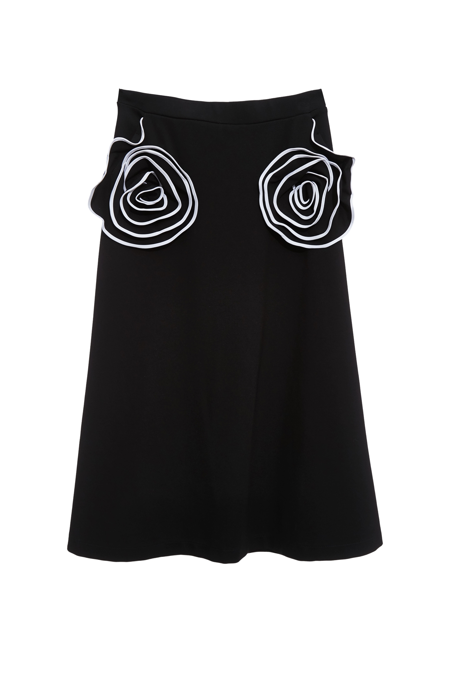 鑲色邊手工繞花中長展裙鑲色邊手工繞花中長展裙,上班OL穿搭,春夏穿搭,約會特輯,花花世界,長裙