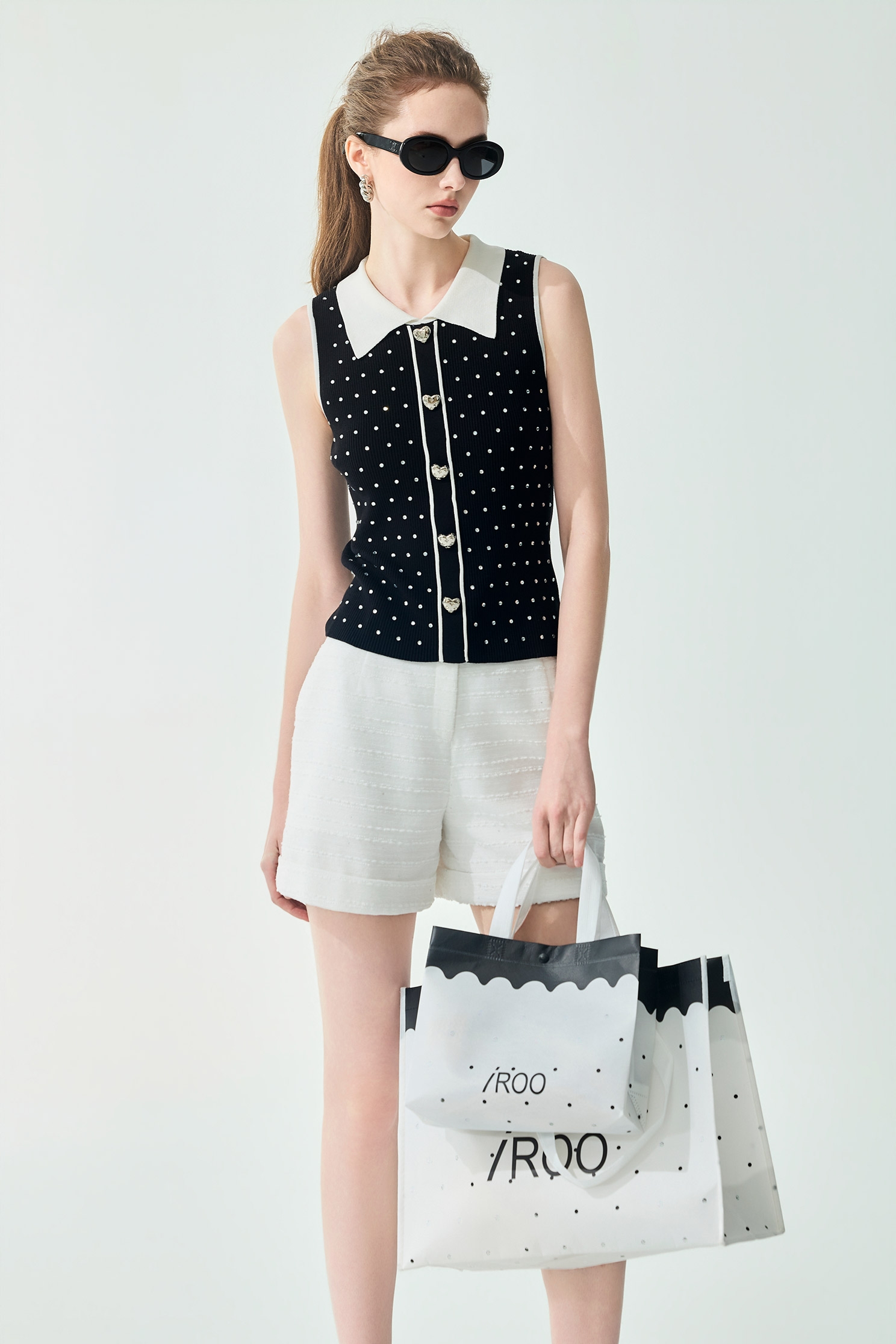 經典花呢紗短褲經典花呢紗短褲,春夏穿搭,珍珠,白色褲子,短褲,褲子