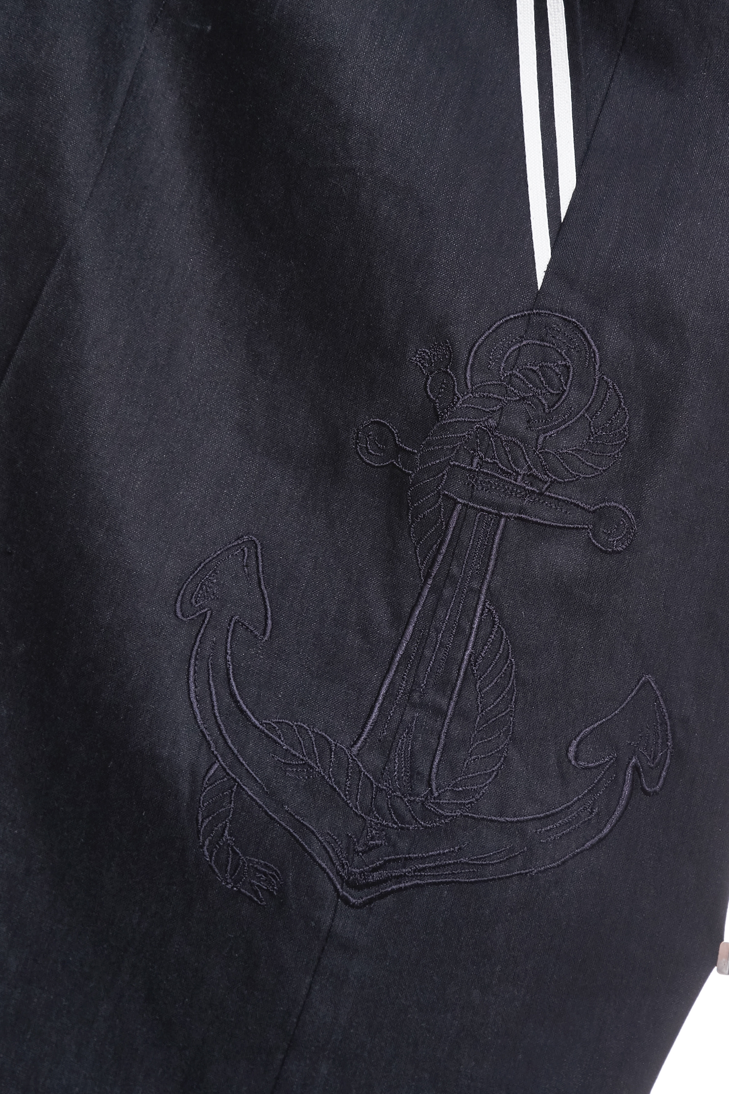 綴船錨刺繡八分寬褲綴船錨刺繡八分寬褲,刺繡,寬褲,春夏穿搭,褲子