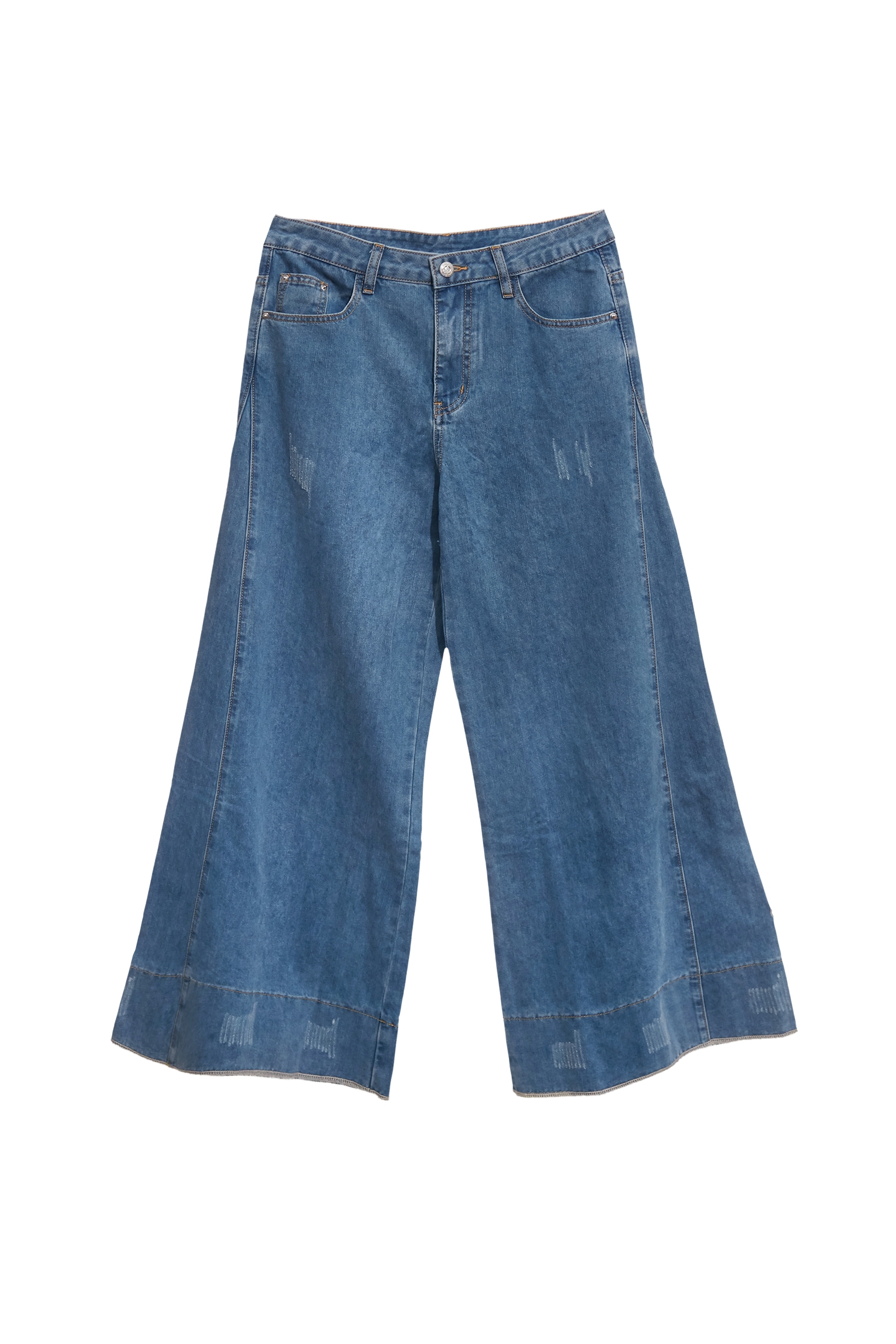 側邊剪接微刷破牛仔寬褲側邊剪接微刷破牛仔寬褲,丹寧,寬褲,春夏穿搭,牛仔,牛仔褲,牛仔長褲,白色長褲,約會特輯,褲子,輕奢度假,輕奢渡假,長褲