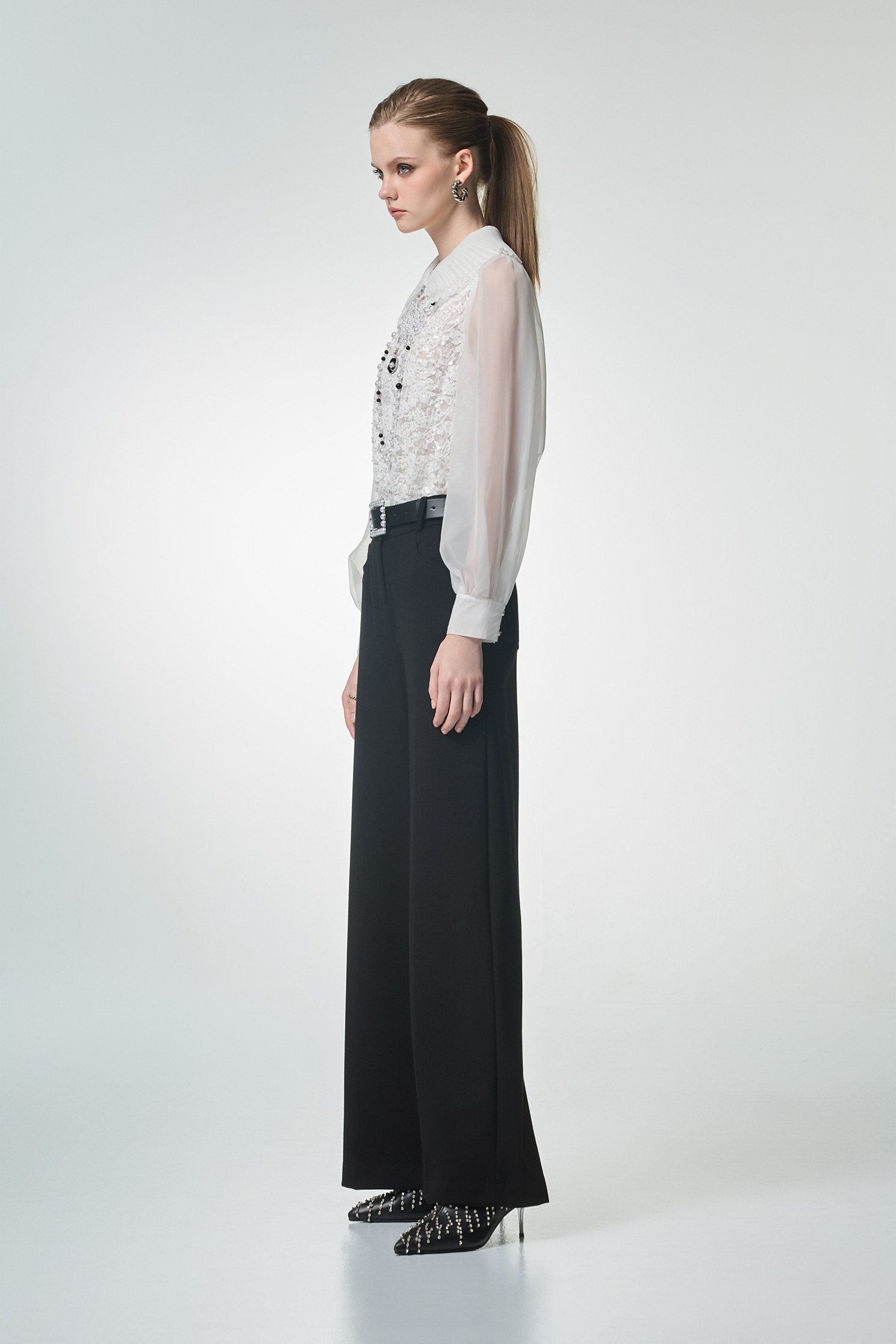 極致黑顯瘦大寬褲極致黑顯瘦大寬褲,上班OL穿搭,寬褲,秋冬穿搭,褲子,黑色褲子,黑色長褲