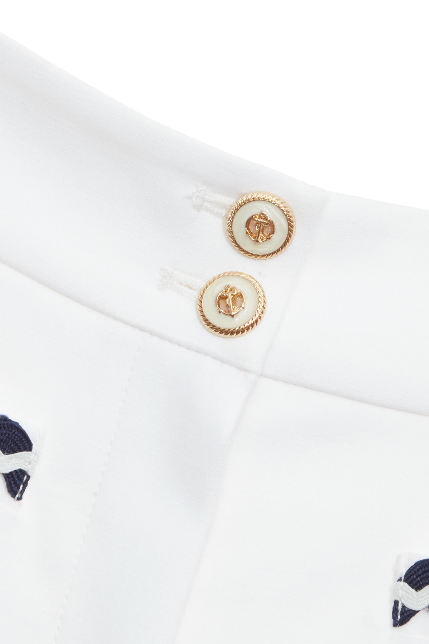 鑲暮色藍織帶褲裙鑲暮色藍織帶褲裙,人氣商品,春夏穿搭,白色裙子,白色褲子,短褲,褲裙