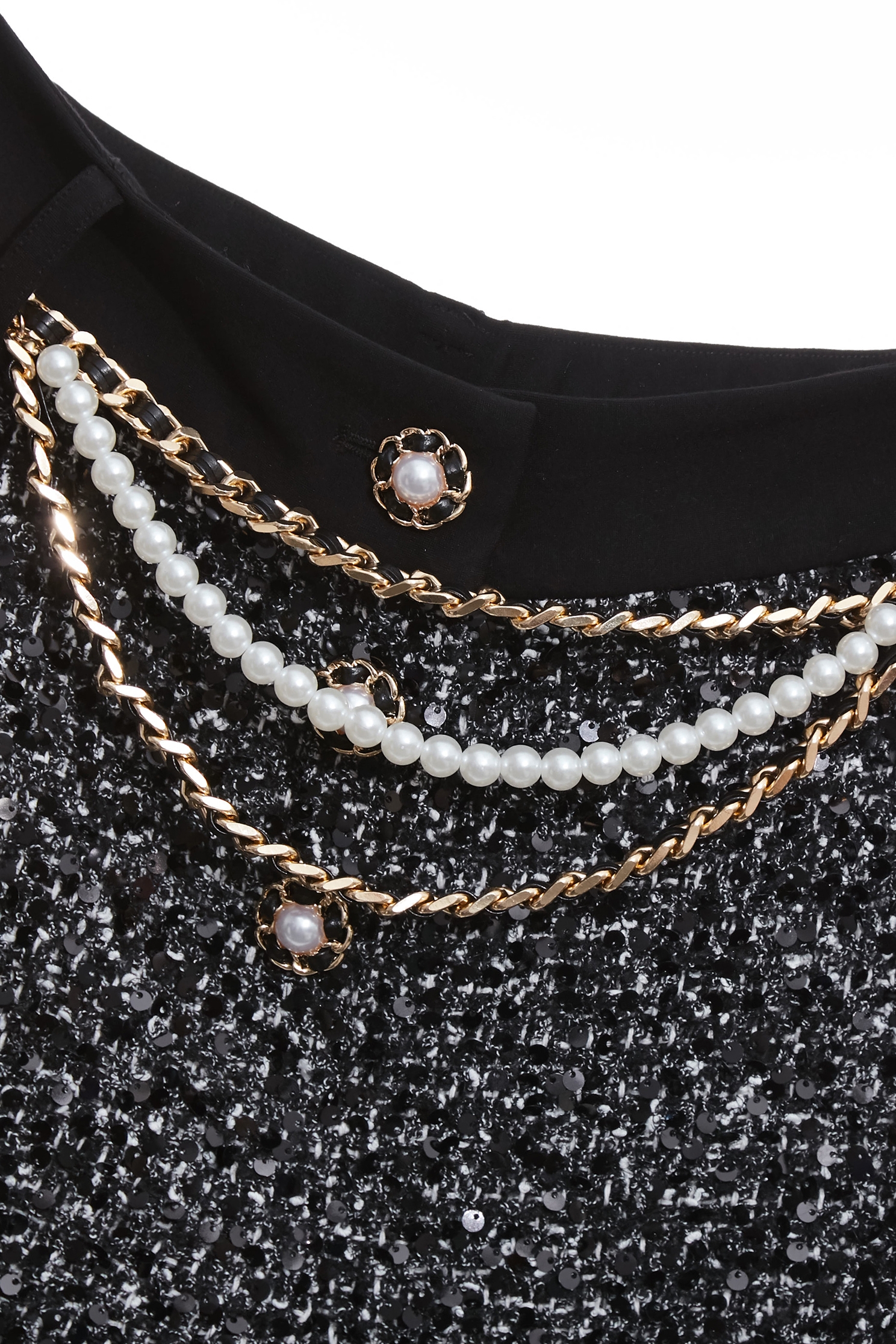 花呢紗崁亮片八分褲花呢紗崁亮片八分褲,上班OL穿搭,寬褲,春夏穿搭,時髦成套搭配,派對特輯,珍珠,花花世界,褲子