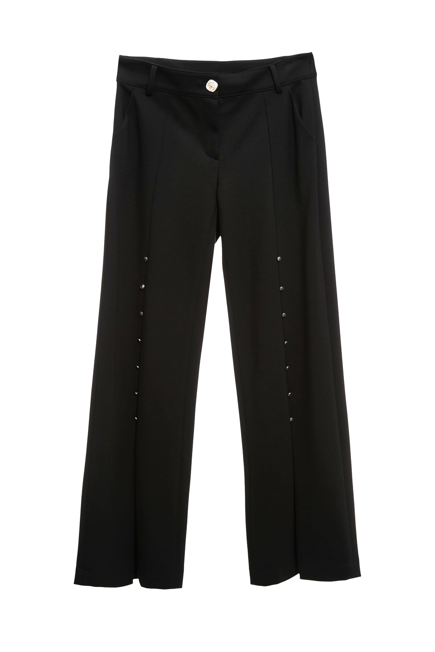 綴蕾絲直筒褲綴蕾絲直筒褲,上班OL穿搭,喇叭褲,春夏穿搭,簡約穿搭,蕾絲,褲子,黑色褲子