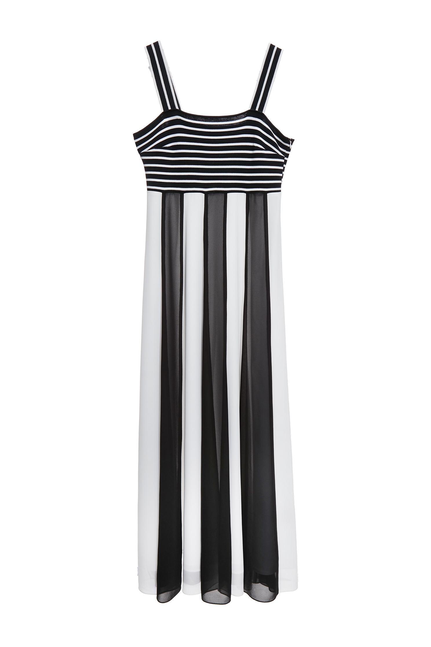 黑白直條雪紡女神長洋裝黑白直條雪紡女神長洋裝,一般洋裝,春夏穿搭,條紋,針織,雪紡,黑色洋裝