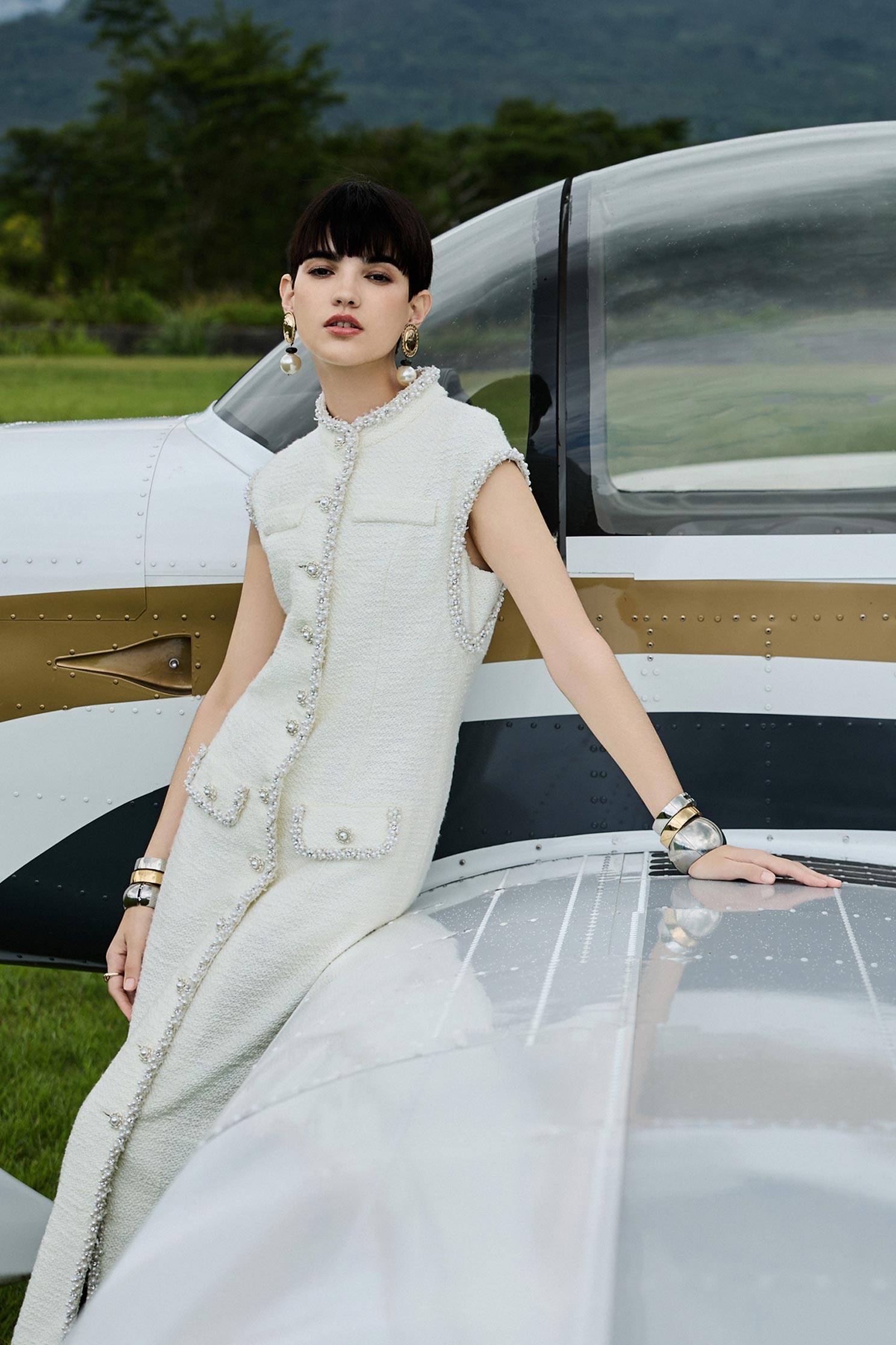 手工珍珠鑽飾花呢紗禮服式洋裝手工珍珠鑽飾花呢紗禮服式洋裝,一般洋裝,人氣商品,小禮服,小香風,毛呢花呢,洋裝特輯,珍珠,禮服,秋冬穿搭