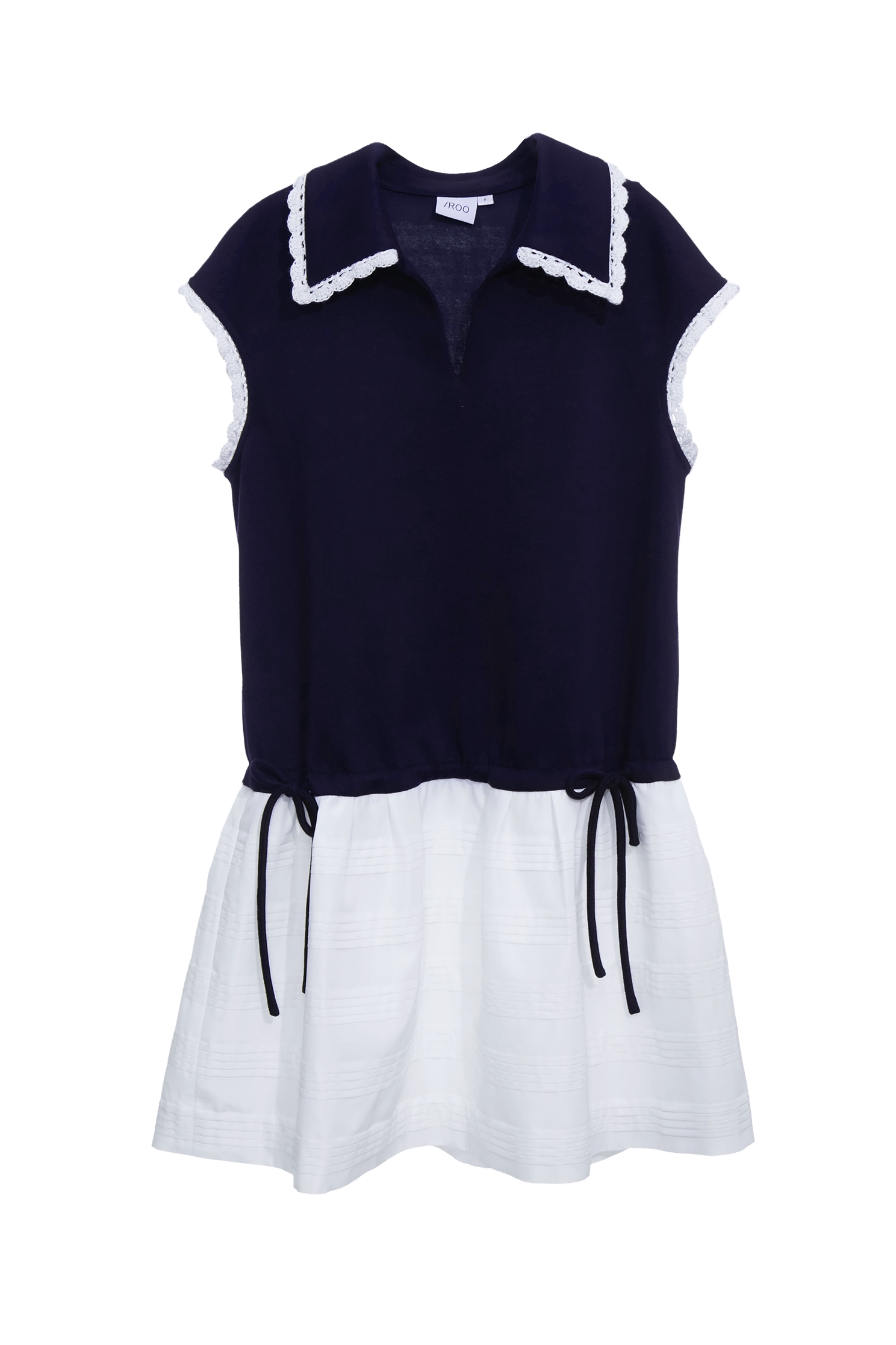 暮色藍雙材質洋裝暮色藍雙材質洋裝,一般洋裝,人氣商品,春夏穿搭,洋裝特輯,短袖洋裝,約會特輯,蕾絲