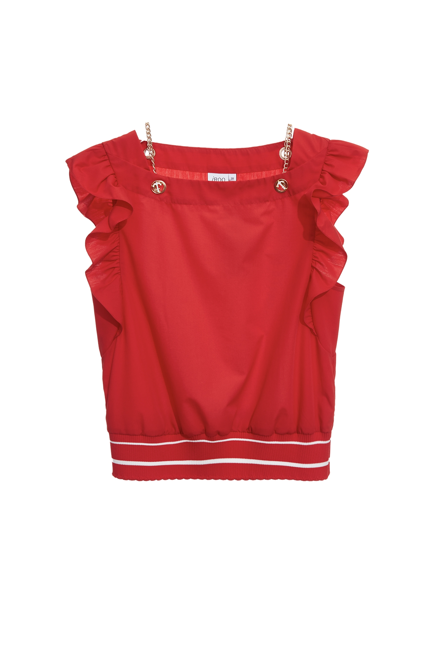 紅梅色花邊羅紋上衣紅梅色花邊羅紋上衣,一般背心,一般背心馬甲,上衣,春夏穿搭,背心,荷葉