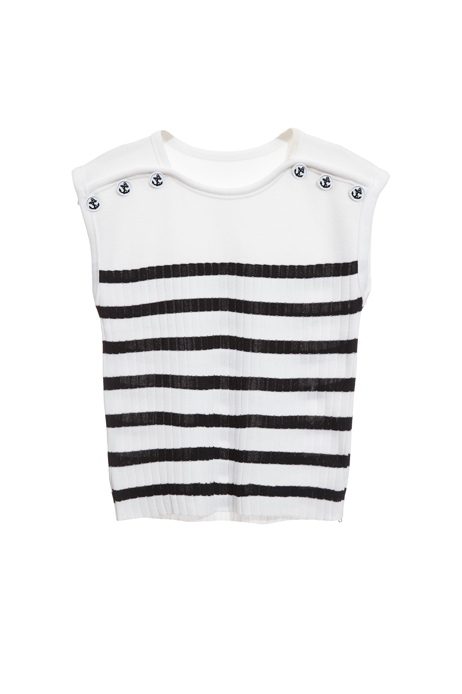 午夜藍條紋針織上衣午夜藍條紋針織上衣,一般背心,一般背心馬甲,上衣,人氣商品,春夏穿搭,條紋,無袖上衣,無袖背心,背心,針織,針織上衣