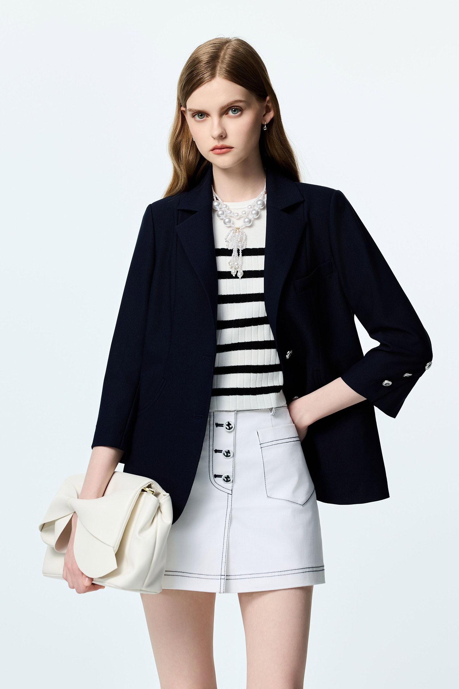 午夜藍條紋針織上衣午夜藍條紋針織上衣,一般背心,一般背心馬甲,上衣,人氣商品,春夏穿搭,條紋,無袖上衣,無袖背心,背心,針織,針織上衣