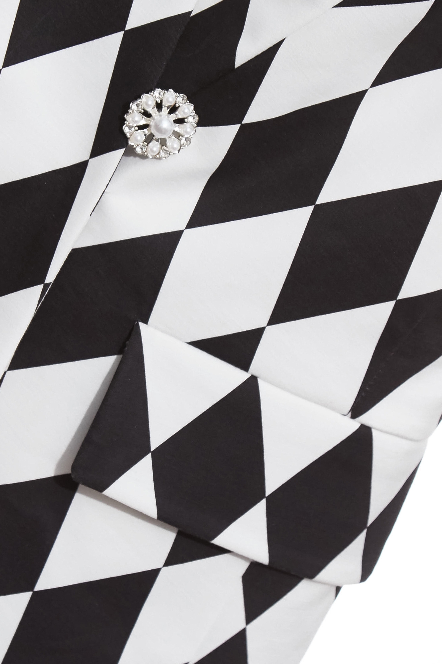 黑白菱形格紋棉質套裝背心黑白菱形格紋棉質套裝背心,一般背心,一般背心馬甲,上班OL穿搭,時髦成套搭配,格紋,珍珠,秋冬穿搭,背心