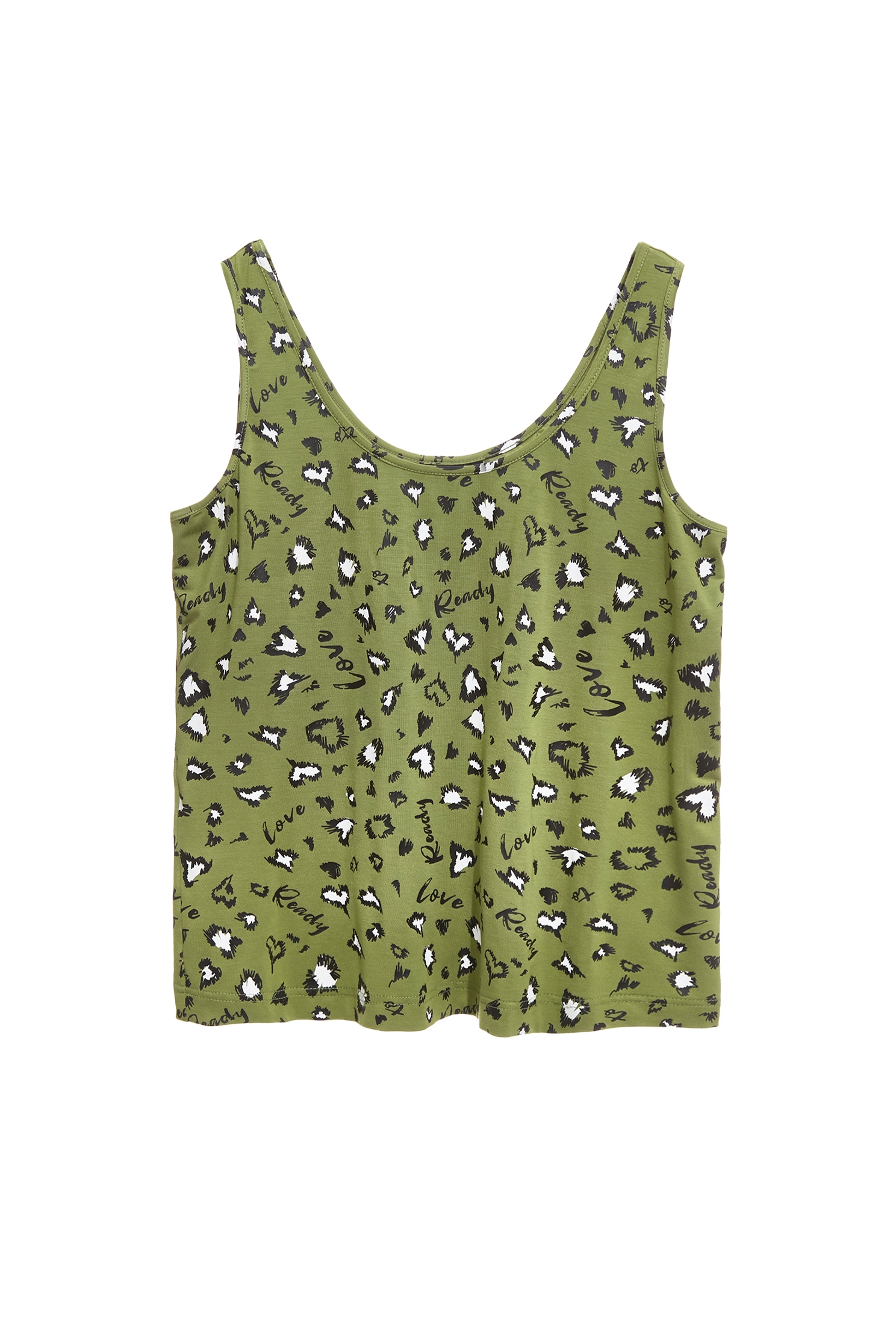 神秘綠豹紋印花背心神秘綠豹紋印花背心,T恤,一般背心,一般背心馬甲,時髦成套搭配,秋冬穿搭,背心