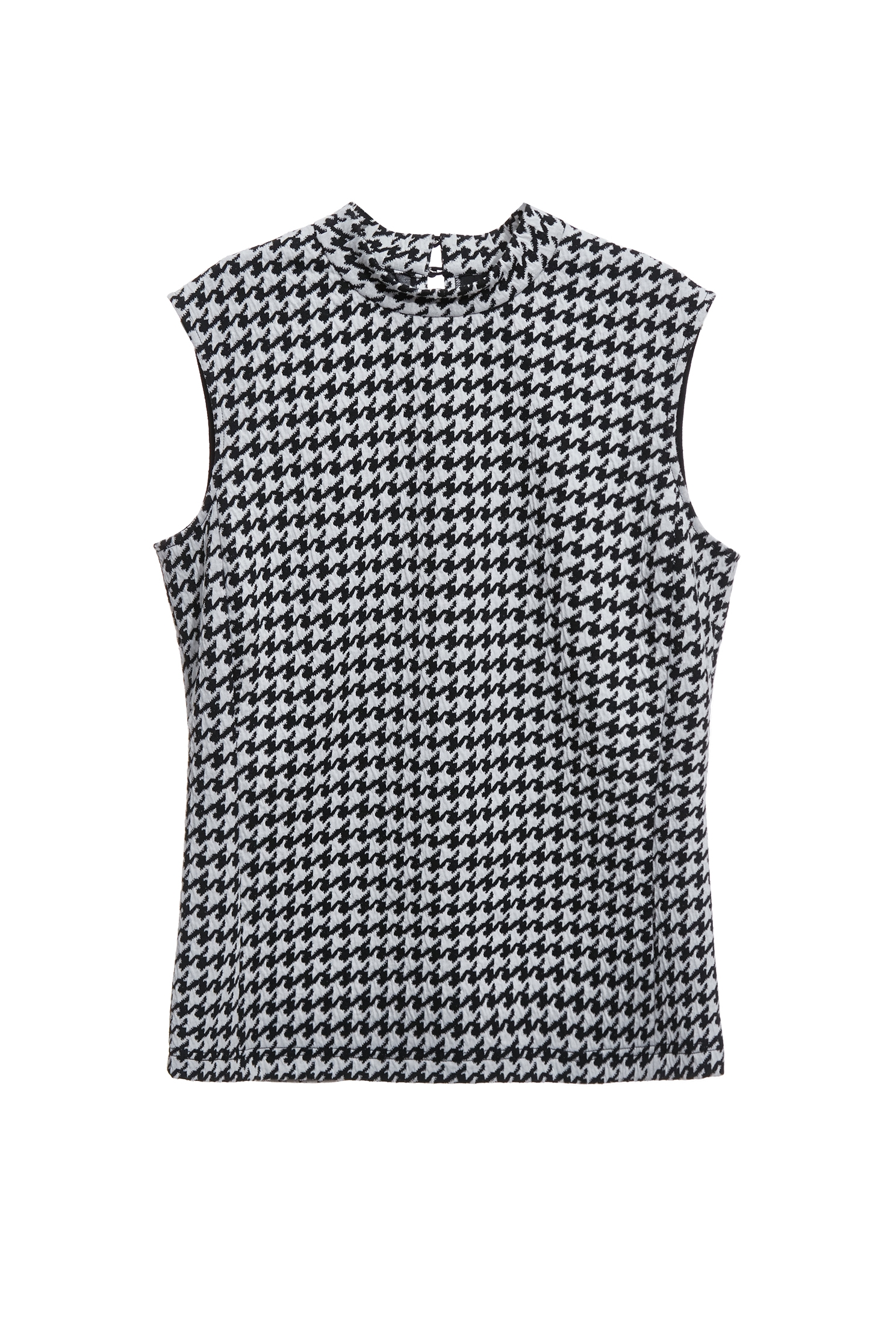 黑白千鳥格小高領背心單品黑白千鳥格小高領背心單品,一般背心,一般背心馬甲,上班OL穿搭,時髦成套搭配,無袖背心,秋冬穿搭,背心