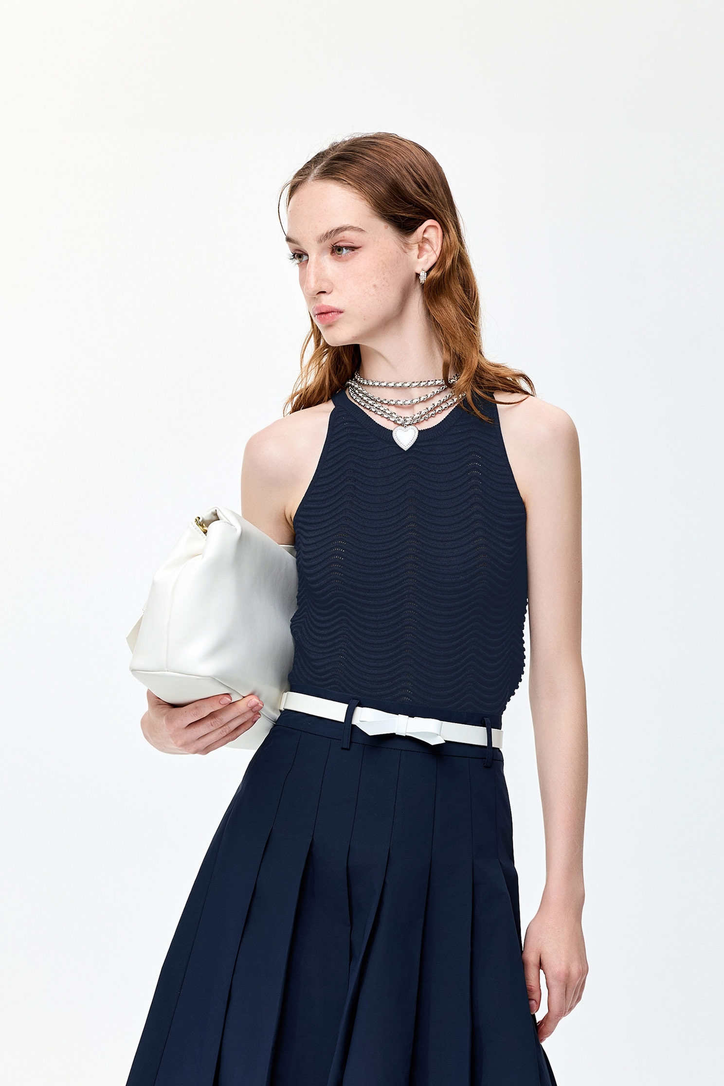 立體波紋針織背心立體波紋針織背心,一般背心,一般背心馬甲,春夏穿搭,約會特輯,背心,輕奢度假,輕奢渡假,針織,針織背心