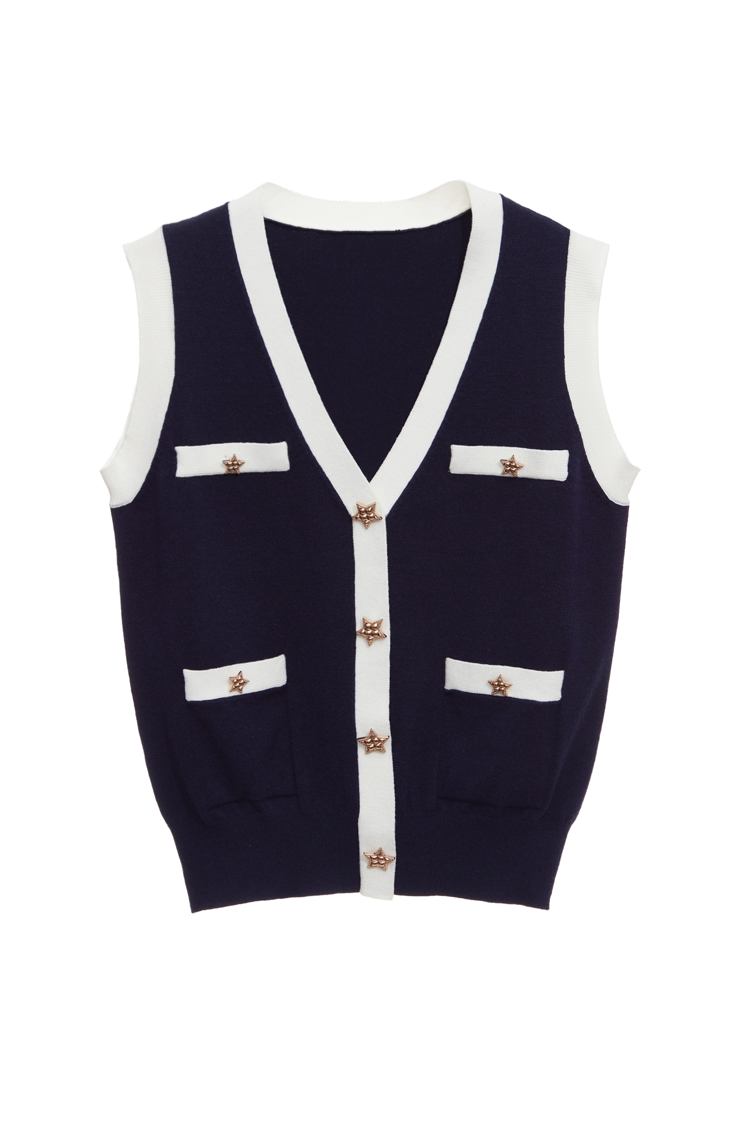 小香風暮色藍針織背心小香風暮色藍針織背心,V領上衣,V領背心,一般背心,一般背心馬甲,上衣,小香風,春夏穿搭,無袖背心,背心,針織,針織背心