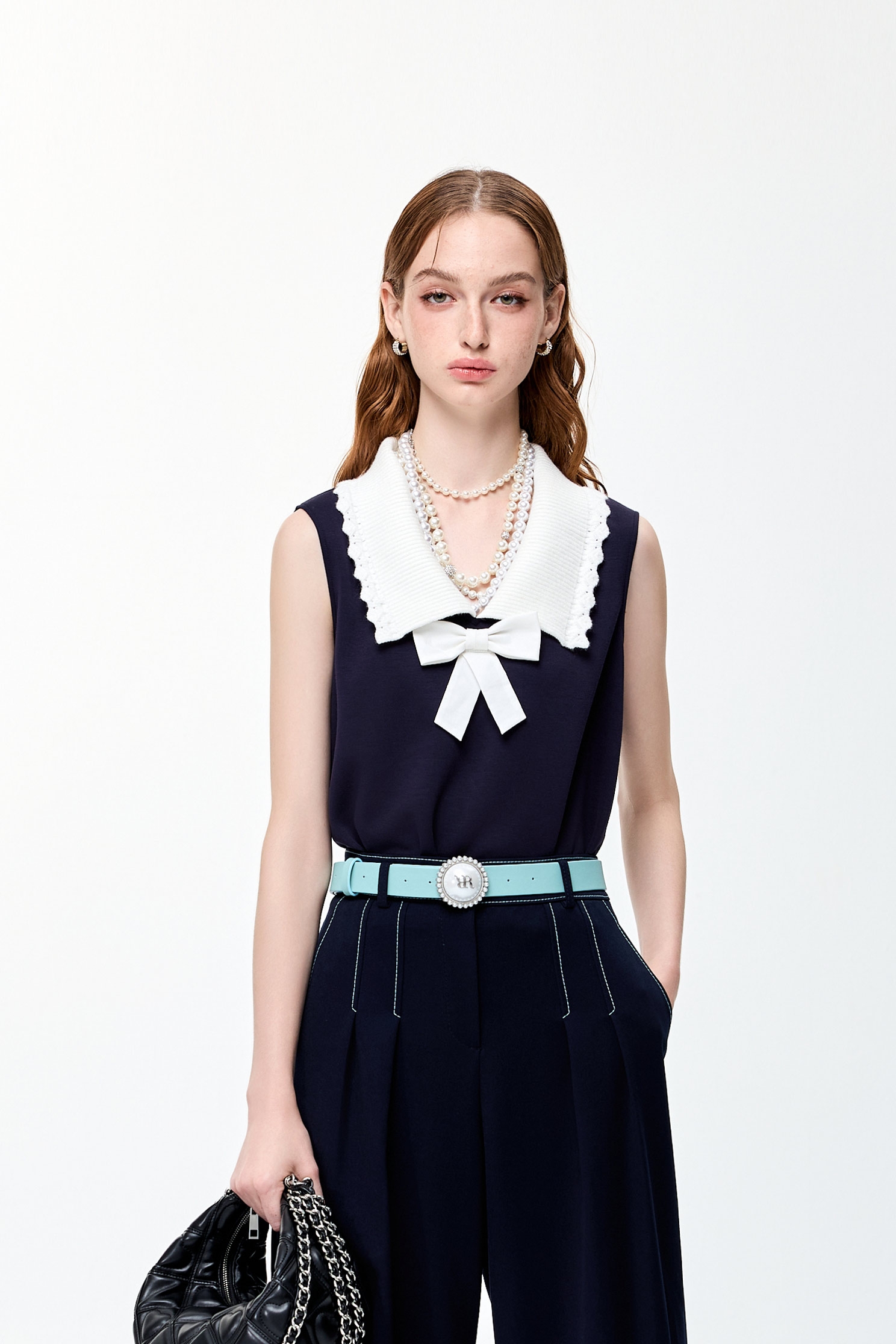 火山玻璃色背心上衣火山玻璃色背心上衣,一般背心,一般背心馬甲,上班OL穿搭,上衣,春夏穿搭,無袖上衣,無袖背心,約會特輯,背心,蝴蝶結,針織