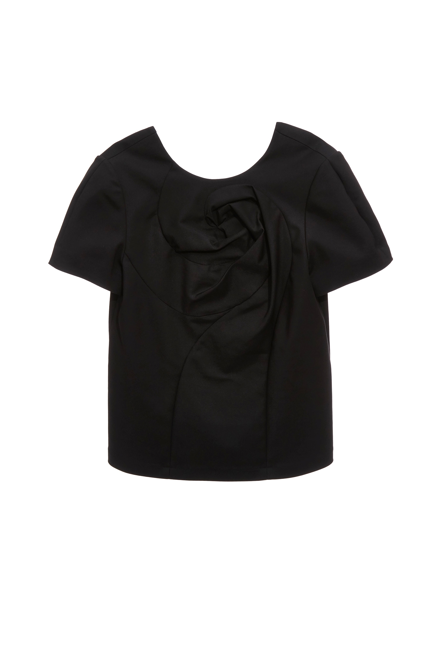 立體切割繞花上衣立體切割繞花上衣,上衣,春夏穿搭,黑色上衣