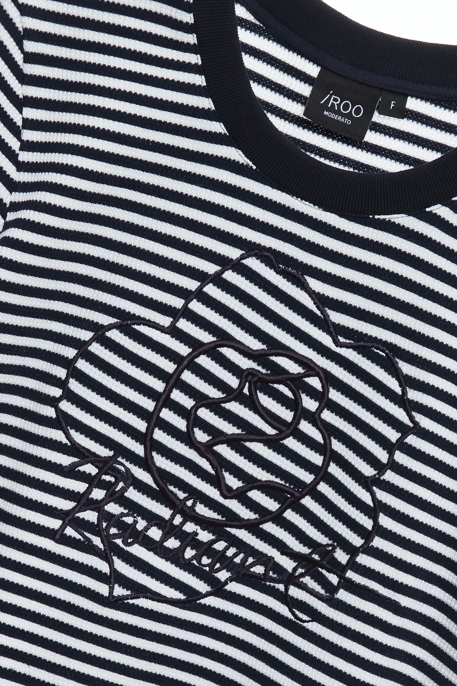 玫瑰花刺繡單品Ｔ恤上衣玫瑰花刺繡單品Ｔ恤上衣,上衣,刺繡,春夏穿搭,條紋,純棉