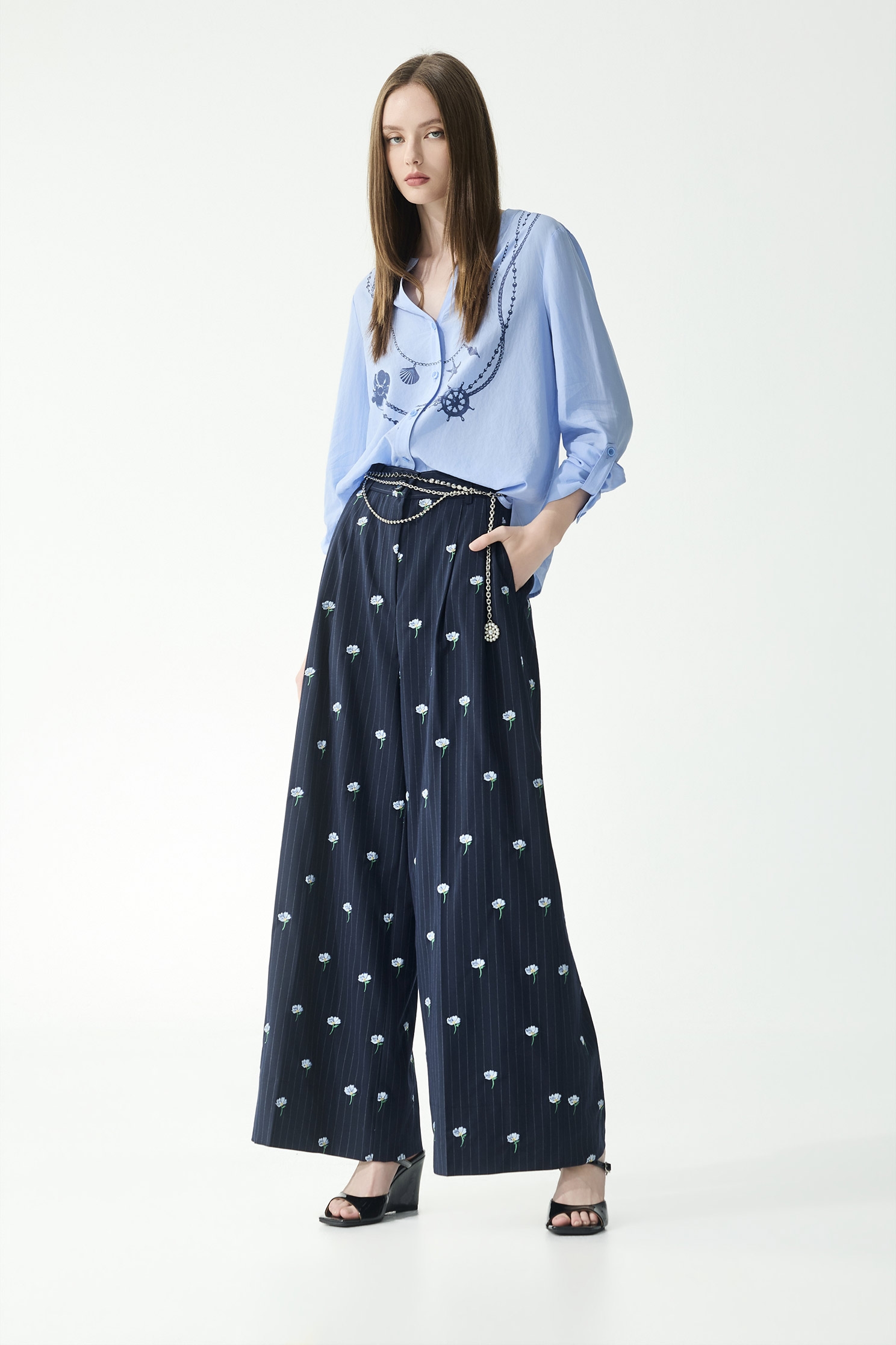 海洋印花純棉上衣海洋印花純棉上衣,上衣,春夏穿搭,襯衫