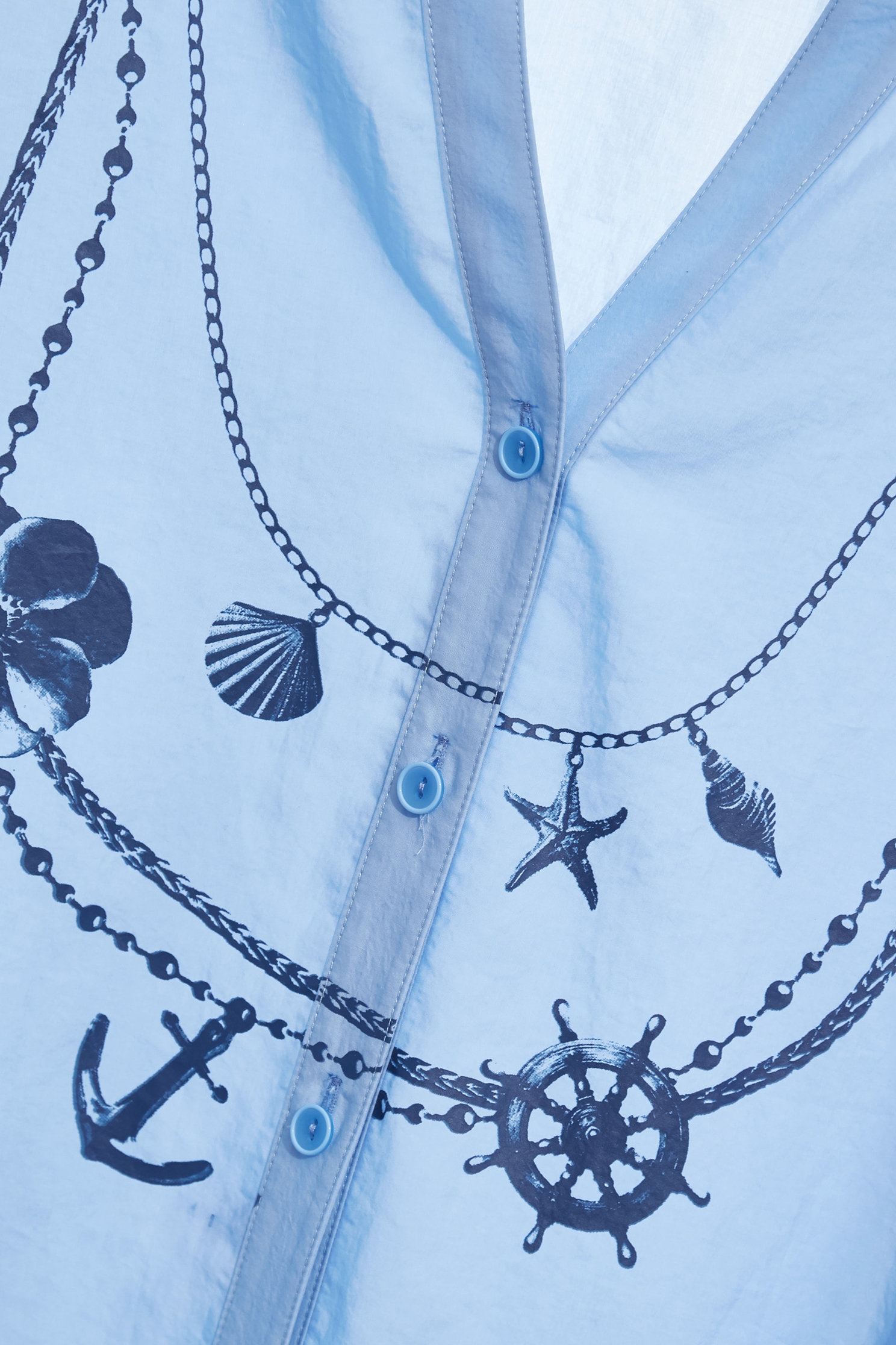 海洋印花純棉上衣海洋印花純棉上衣,上衣,春夏穿搭,襯衫