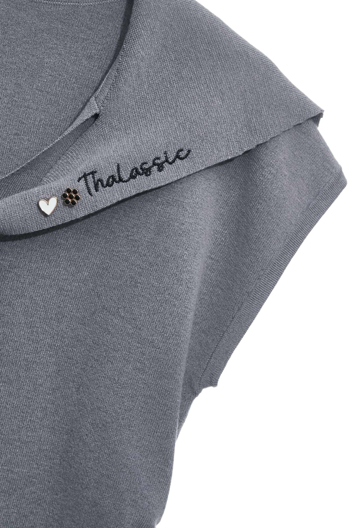 終極灰海軍領針織上衣終極灰海軍領針織上衣,上衣,春夏穿搭,針織,針織衫