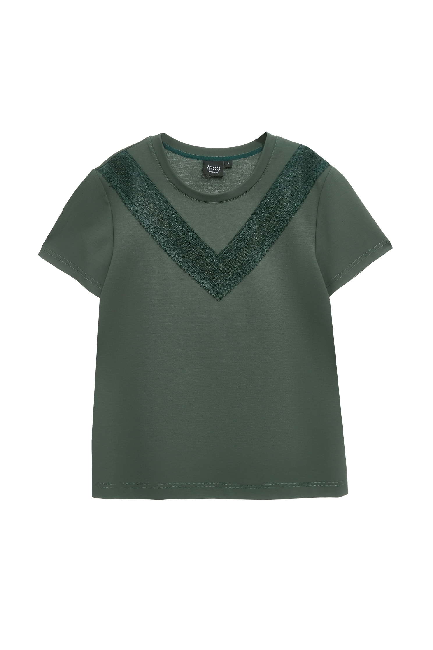 高山綠V型蕾絲T高山綠V型蕾絲T,上衣,春夏穿搭,約會特輯,蕾絲,輕奢度假,輕奢渡假