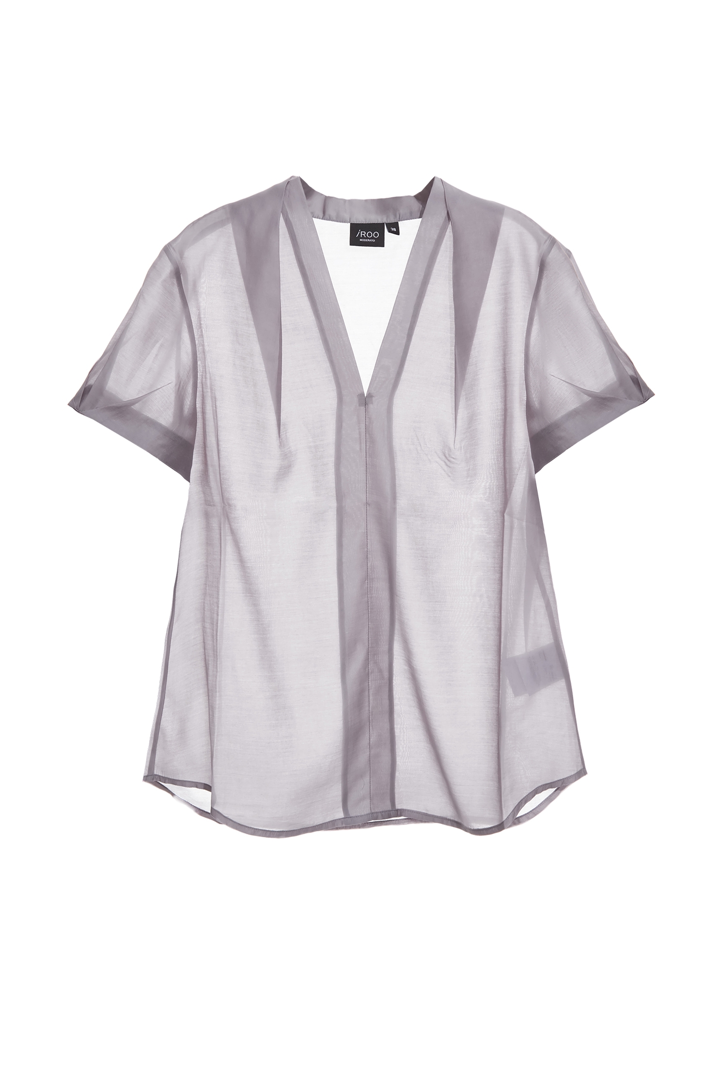 港霧灰絲棉抓褶上衣港霧灰絲棉抓褶上衣,V領上衣,上班OL穿搭,上衣,春夏穿搭