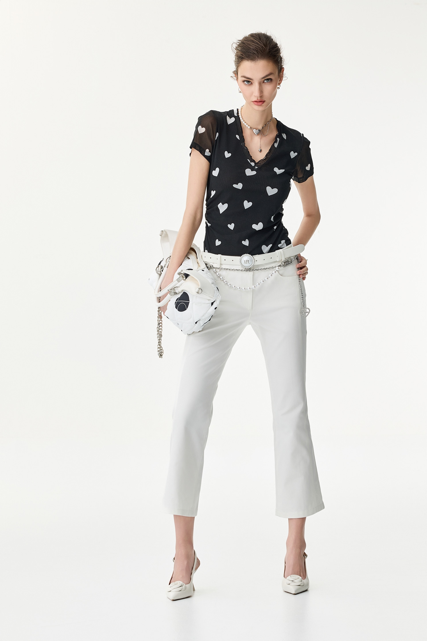 滿天心V領襪布上衣滿天心V領襪布上衣,V領上衣,上衣,人氣商品,春夏穿搭,時髦成套搭配,約會特輯