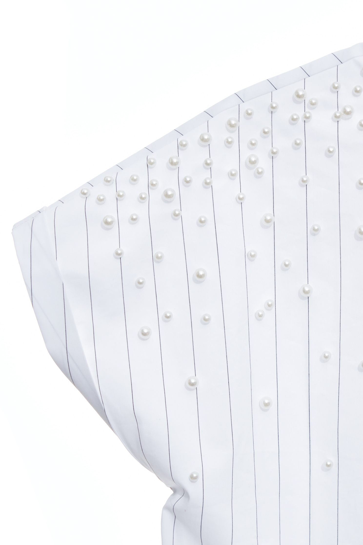 珍珠釘飾直條紋彈性襯衫珍珠釘飾直條紋彈性襯衫,上衣,春夏穿搭,條紋,珍珠