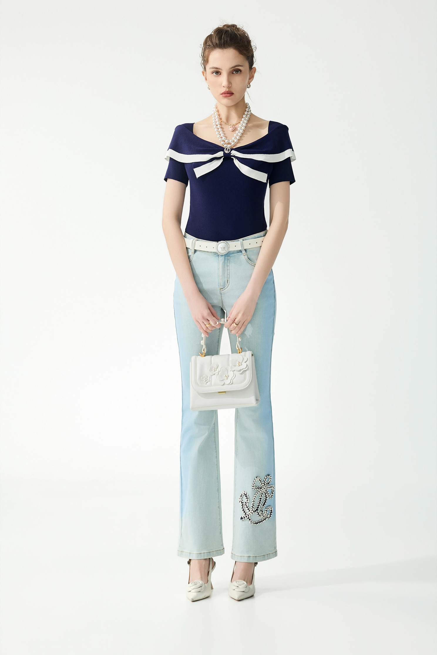 水手領元素針織上衣水手領元素針織上衣,上衣,春夏穿搭,針織,針織衫